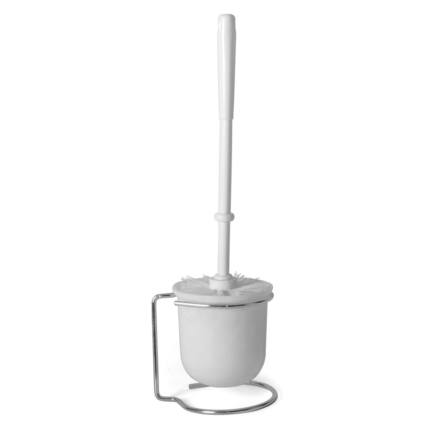 Gerimport Toiletborstel met houder - wit - RVS kunststof - wc borstel -