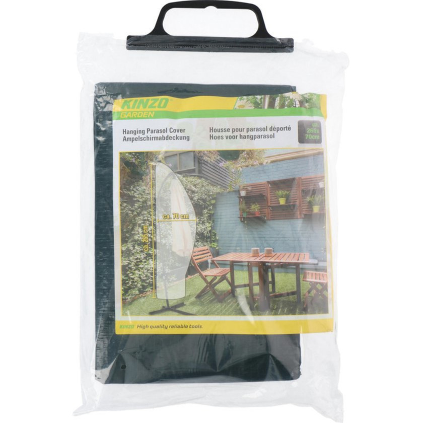 Set van 2x stuks hangparasol afdekhoezen/beschermhoezen zwart 70 x 265 cm -