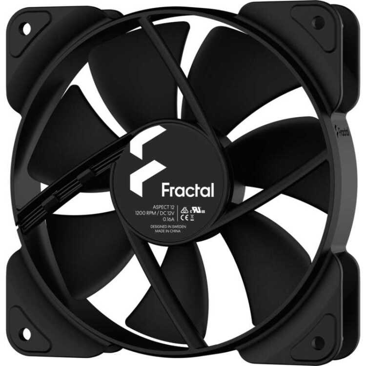Fractal Design Aspect 12 Black case fan 3-pins fan aansluiting