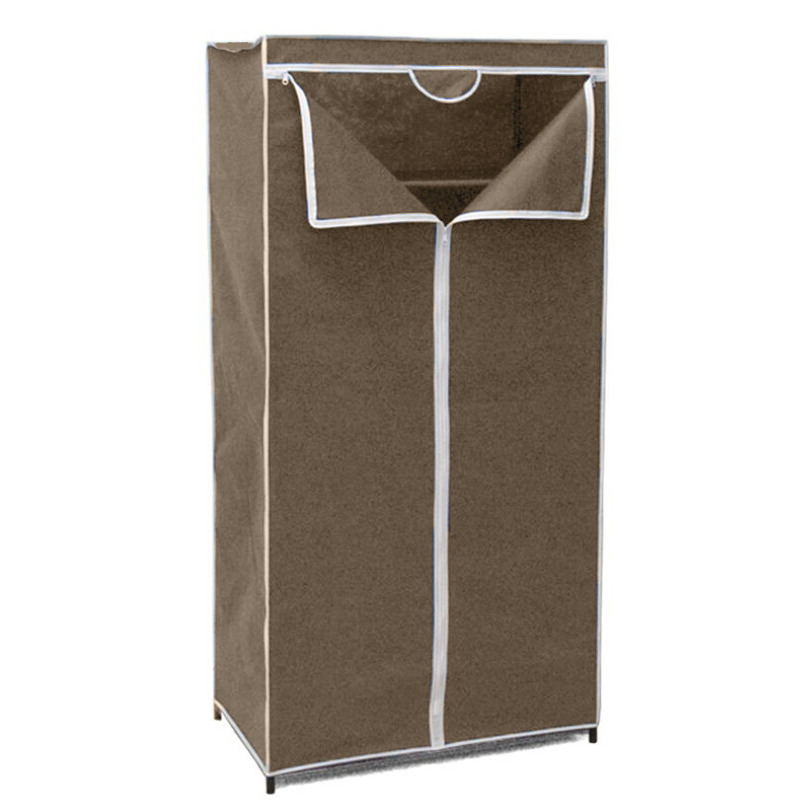 Mobiele opvouwbare kledingkast bruin 75 x 46 x 160 cm -