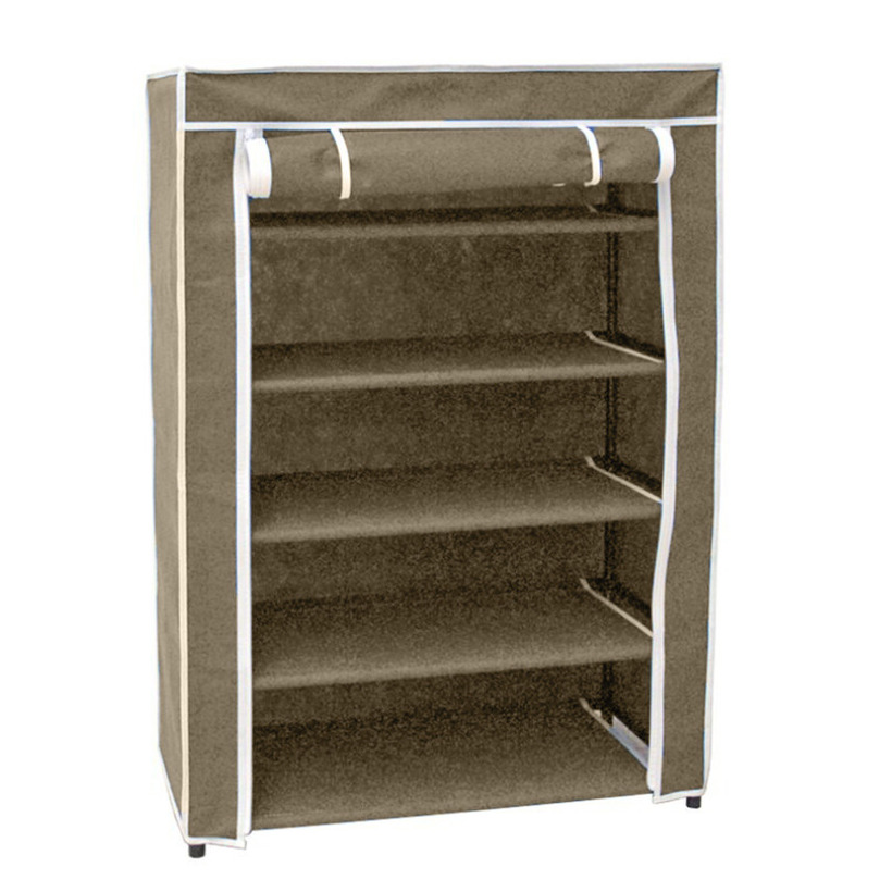 Opvouwbaar camping schoenenrek/schoenenkast bruin 60 x 30 x 88 cm -