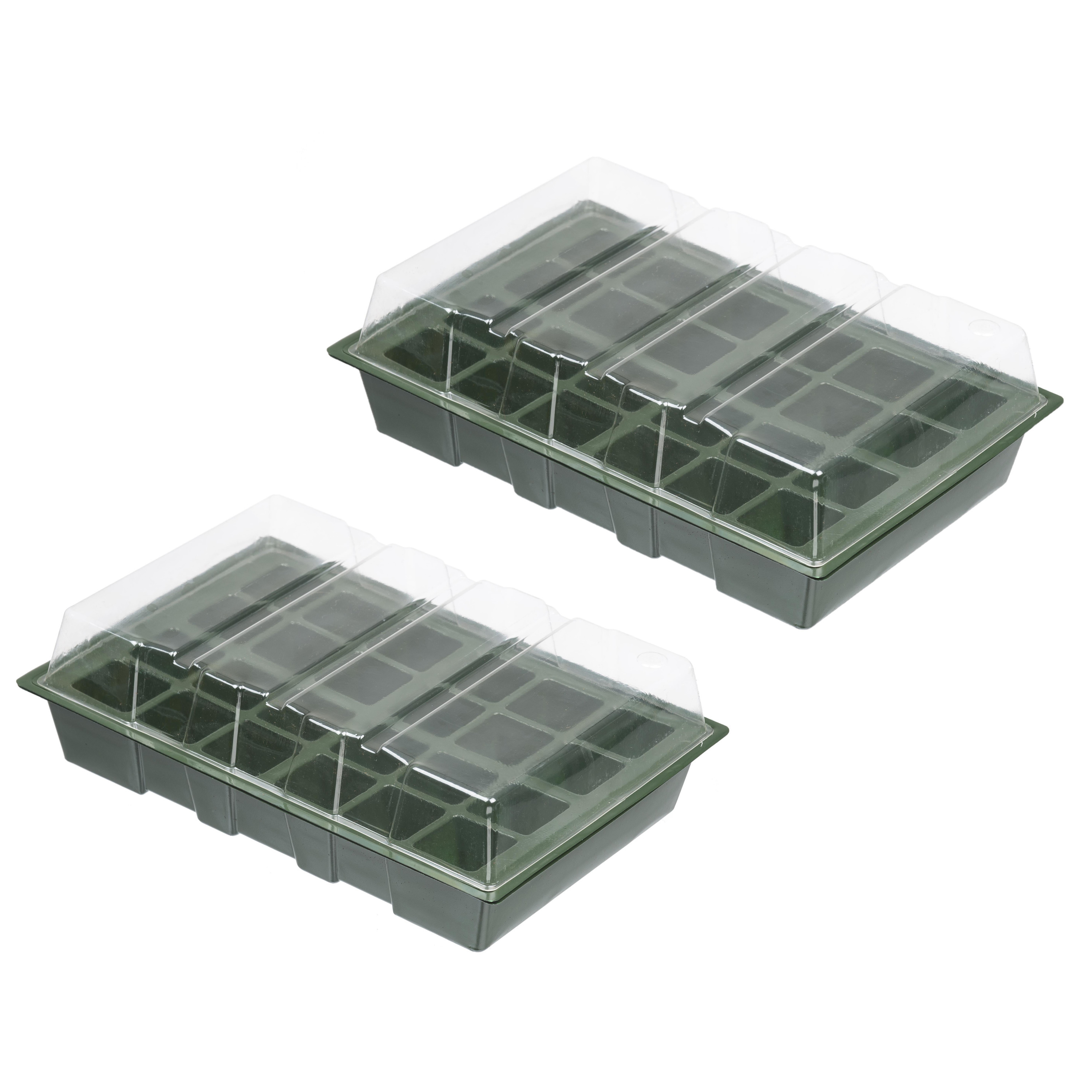 Set van 4x stuks kweekbakjes/kweekkasten met deksel 10 x 35 x 23 cm -