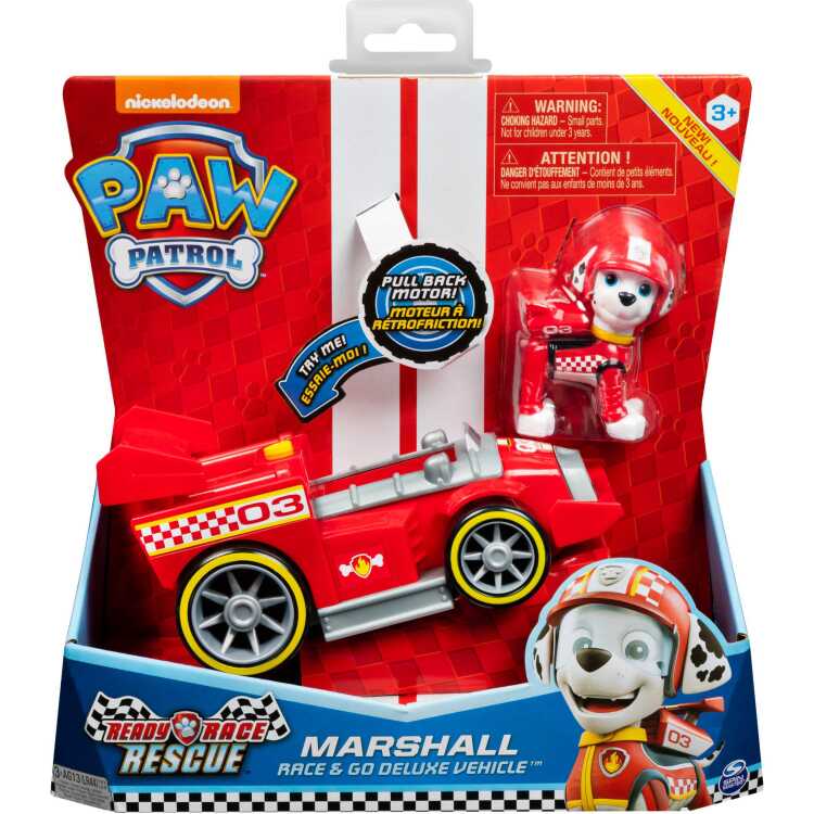 Spin Master Paw Patrol - Race & Go luxe voertuig van Ready Race Rescue speelgoedvoertuig Marshall met geluiden