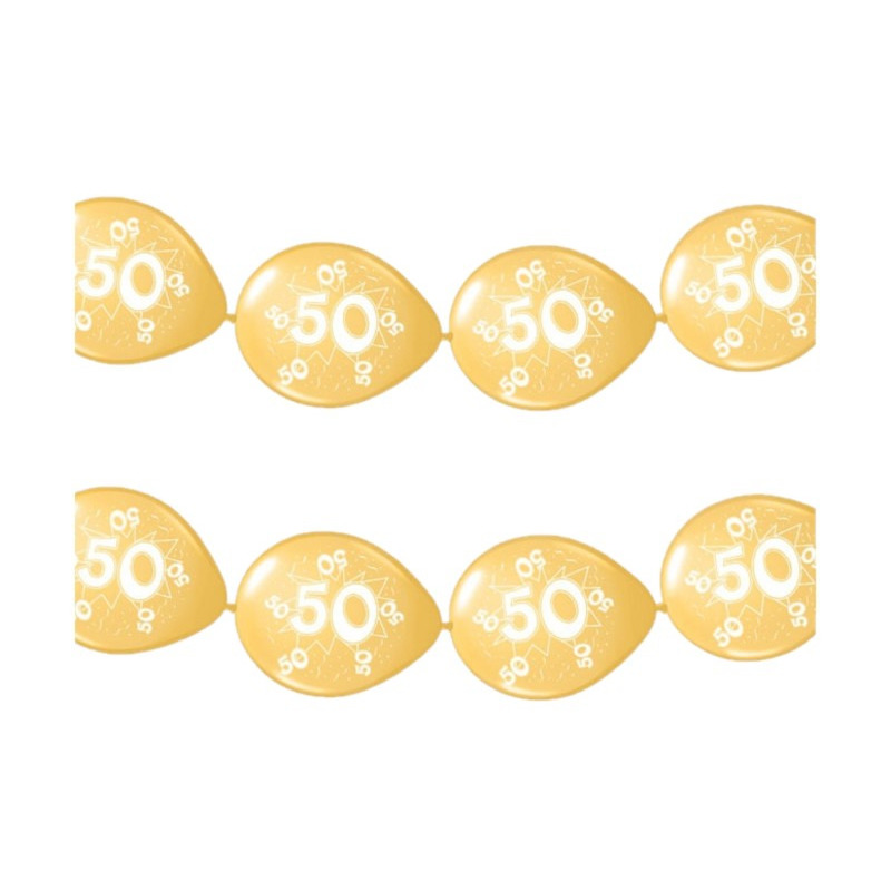 2x stuks ballonnenslinger 50 jaar verjaardag thema -