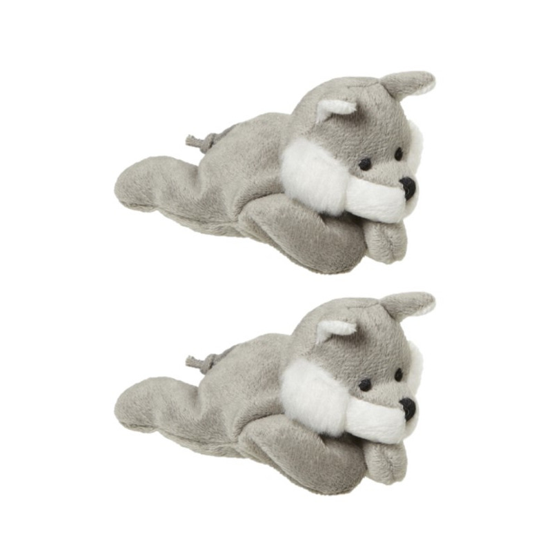 2x stuks pluche Knuffel wolf/wolven 13 cm -