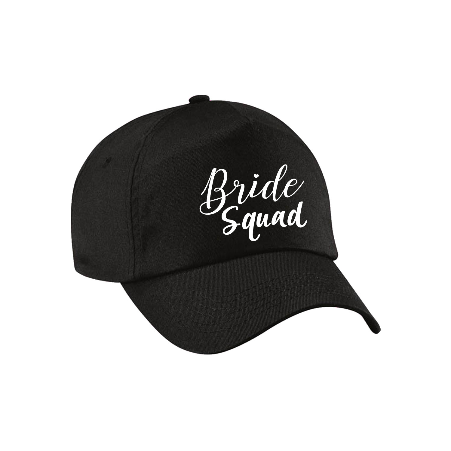 1x Zwart vrijgezellenfeest petje Bride Squad sierlijk dames -