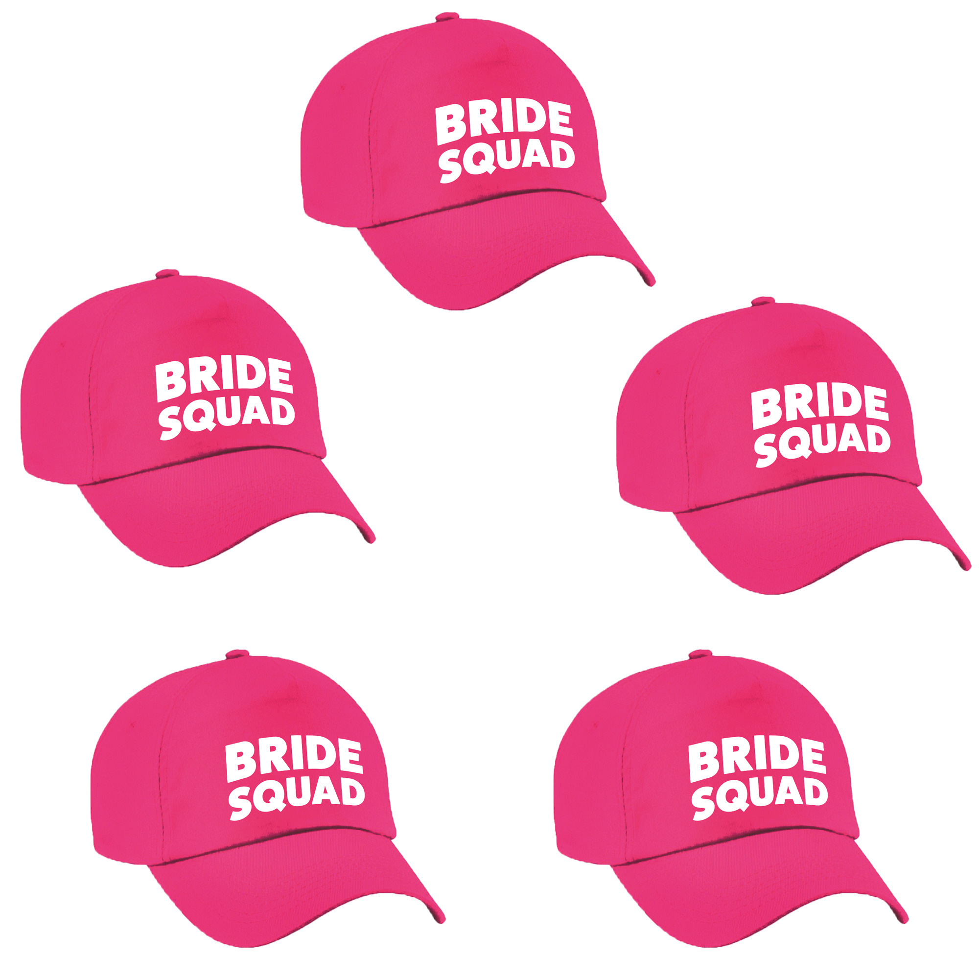 8x Roze vrijgezellenfeest petje Bride Squad dames -