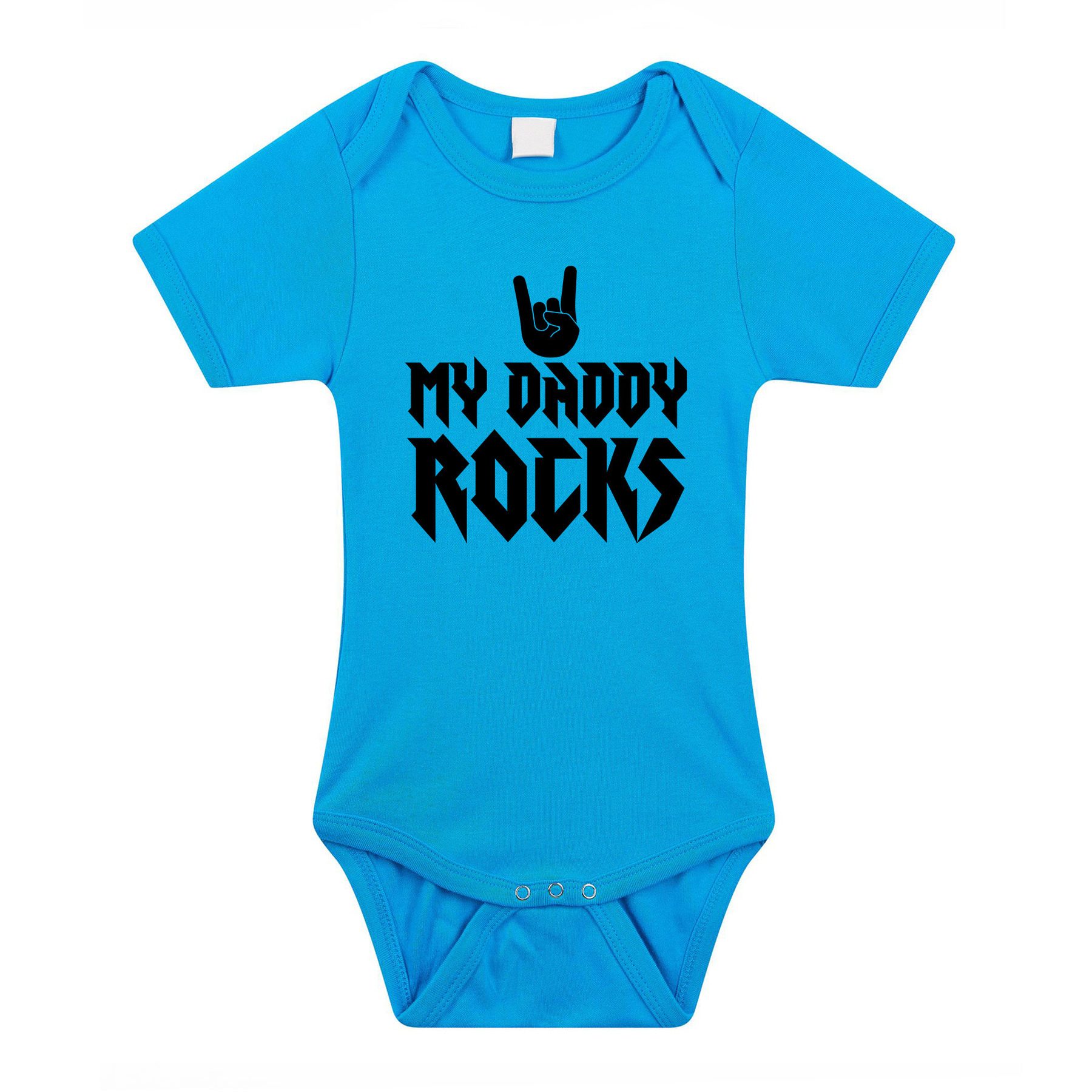 Daddy rocks cadeau baby rompertje blauw jongens 92 (18-24 maanden) -