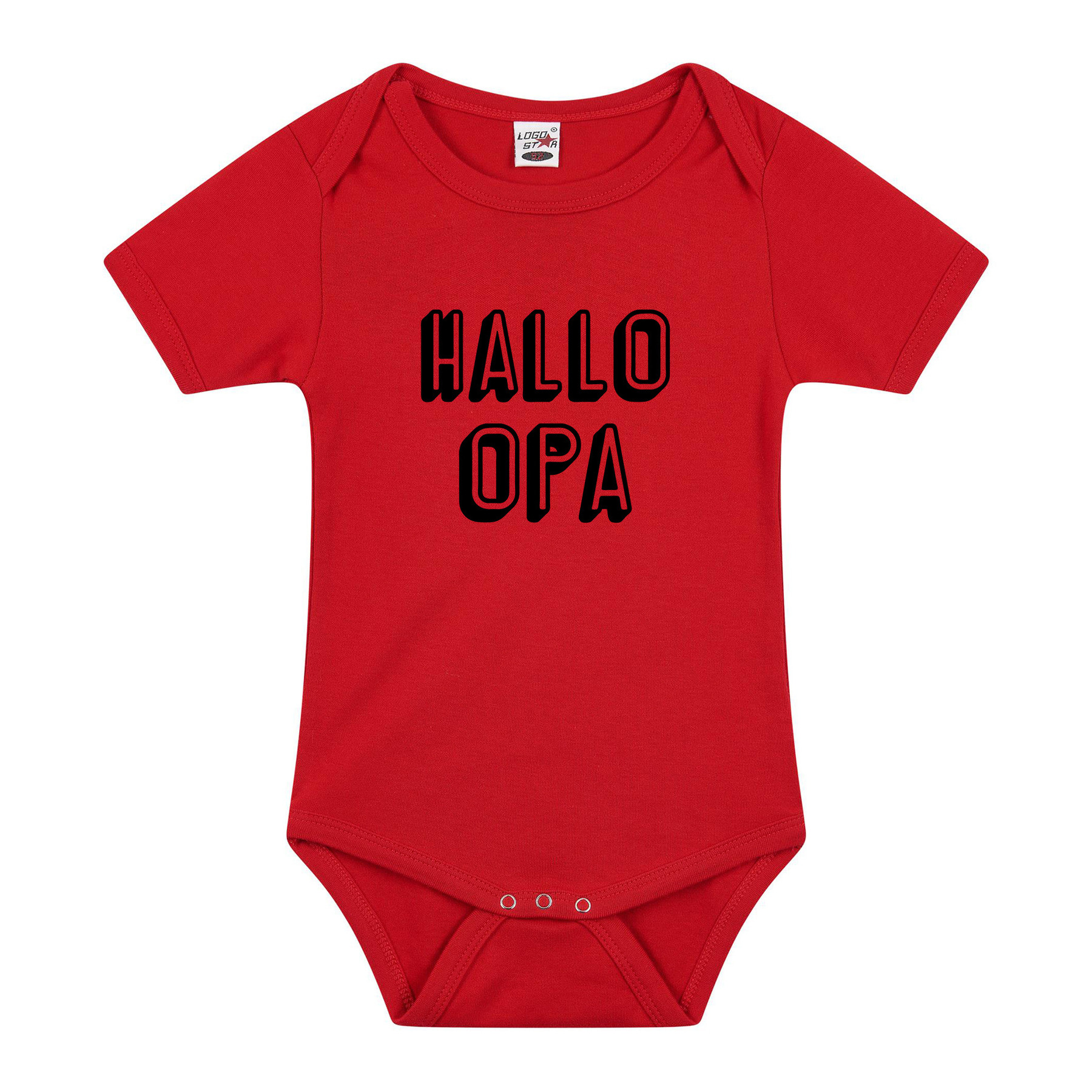 Hallo opa cadeau baby rompertje rood jongen/meisje 68 (4-6 maanden) -