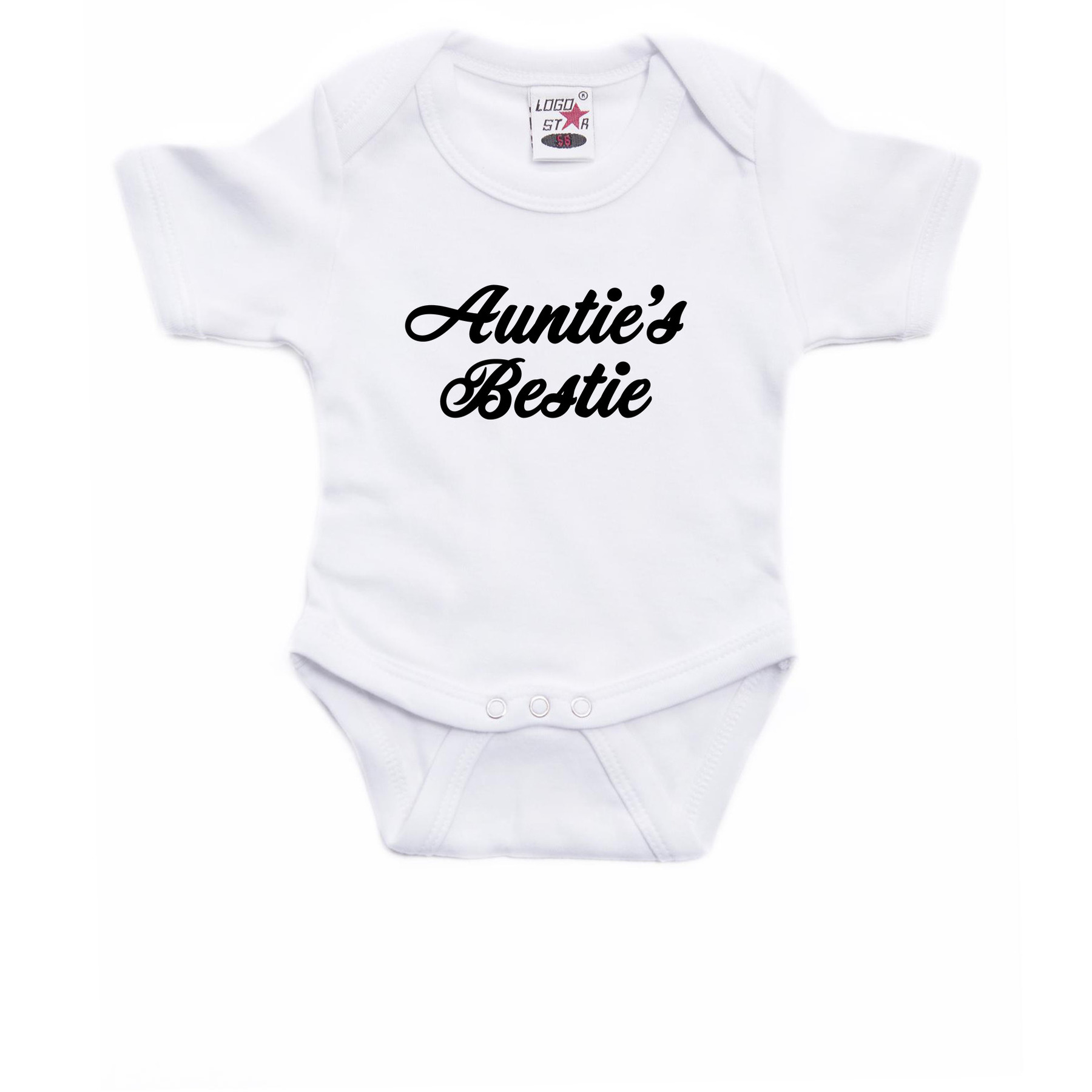 Aunties bestie cadeau baby rompertje wit jongen/meisje 68 (4-6 maanden) -