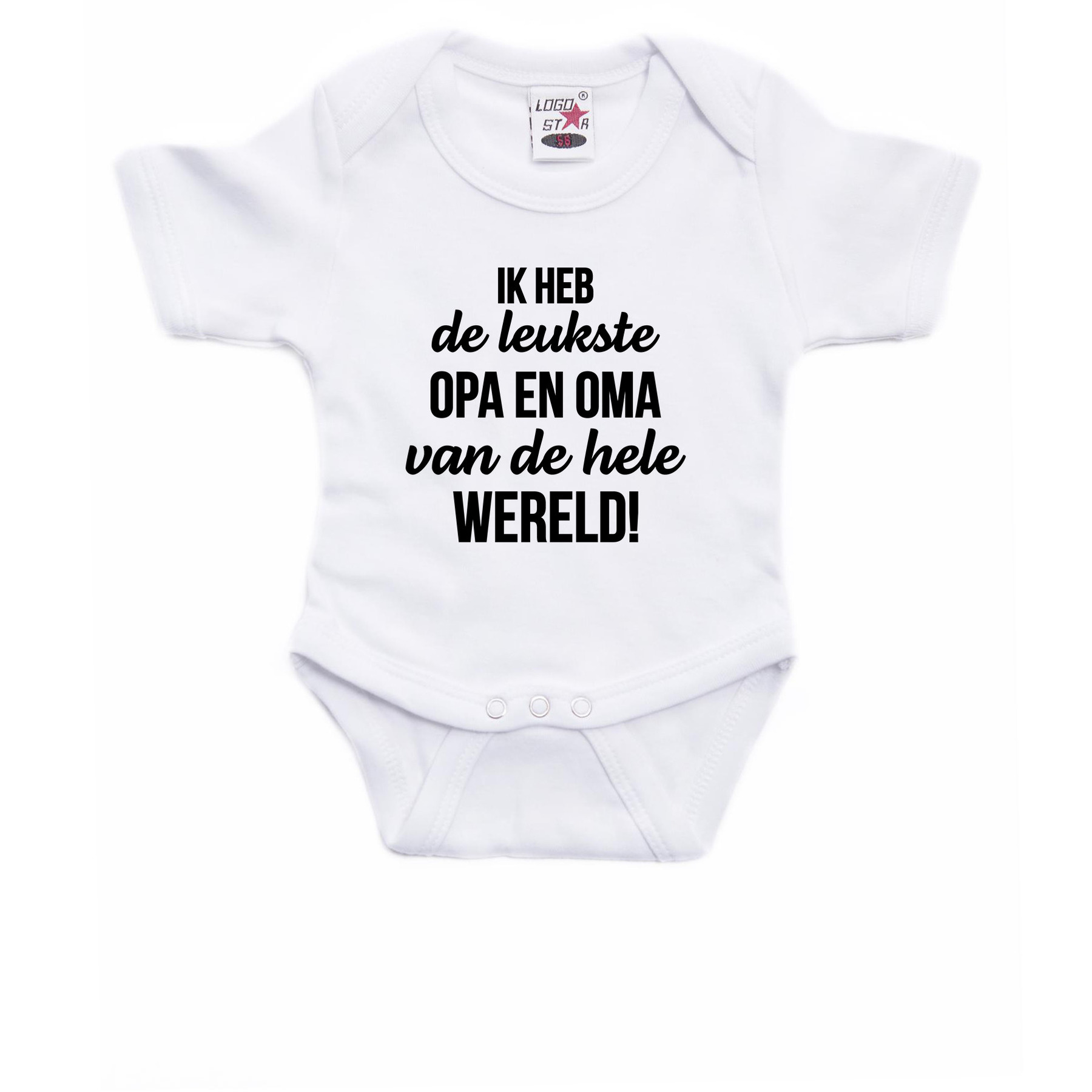 Leukste opa en oma cadeau baby rompertje wit jongen/meisje 68 (4-6 maanden) -