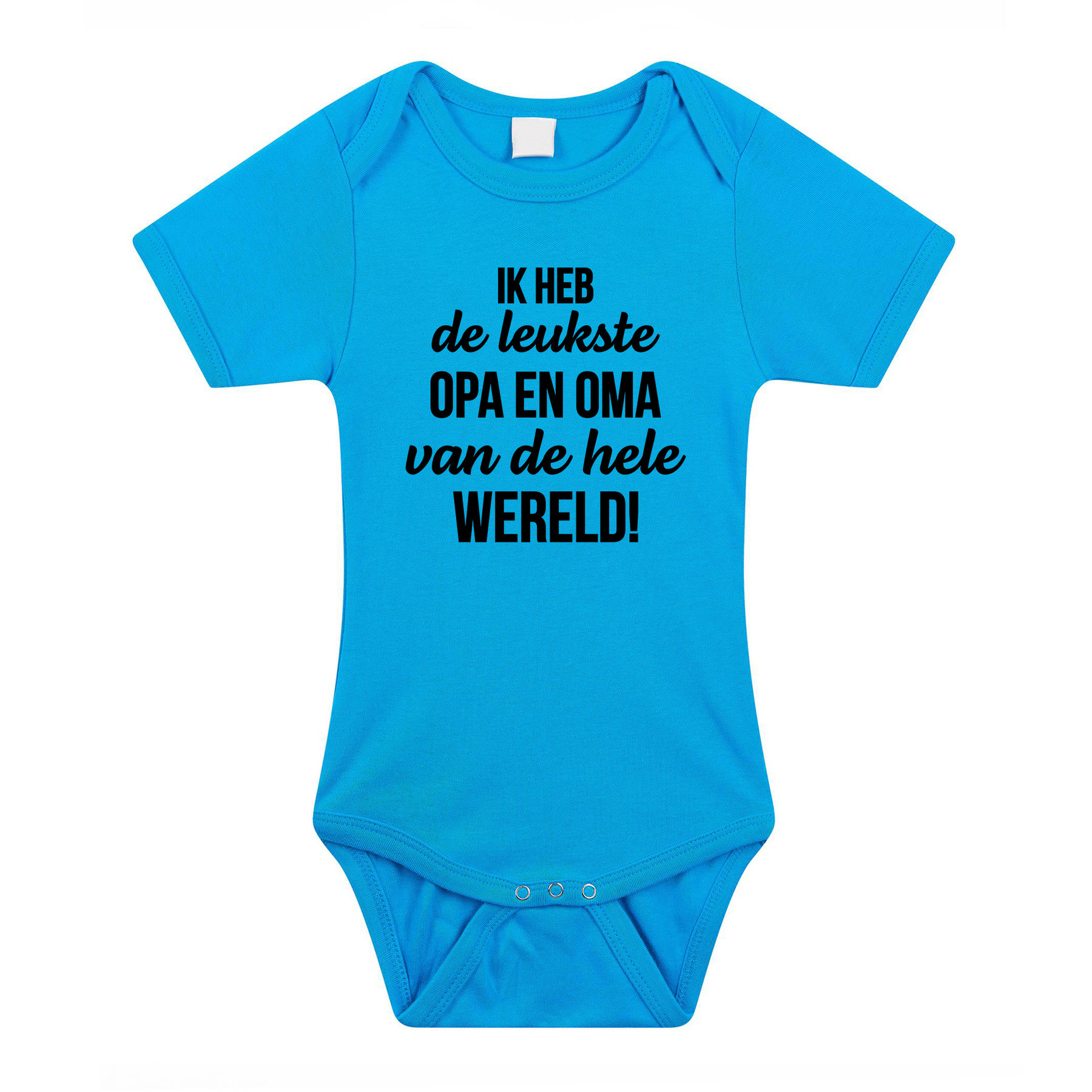 Leukste opa en oma cadeau baby rompertje blauw jongens 80 (9-12 maanden) -