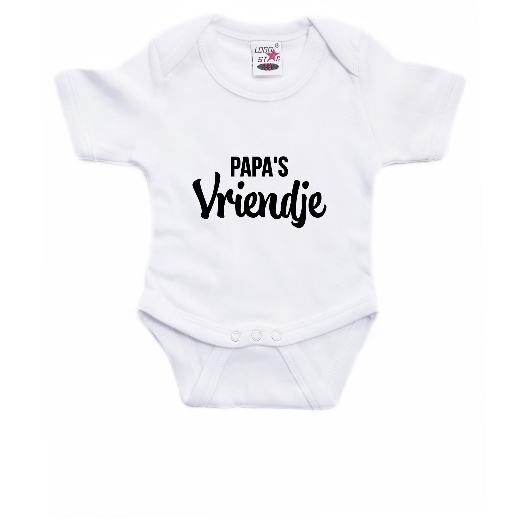 Papas vriendje cadeau baby rompertje wit jongens 68 (4-6 maanden) -