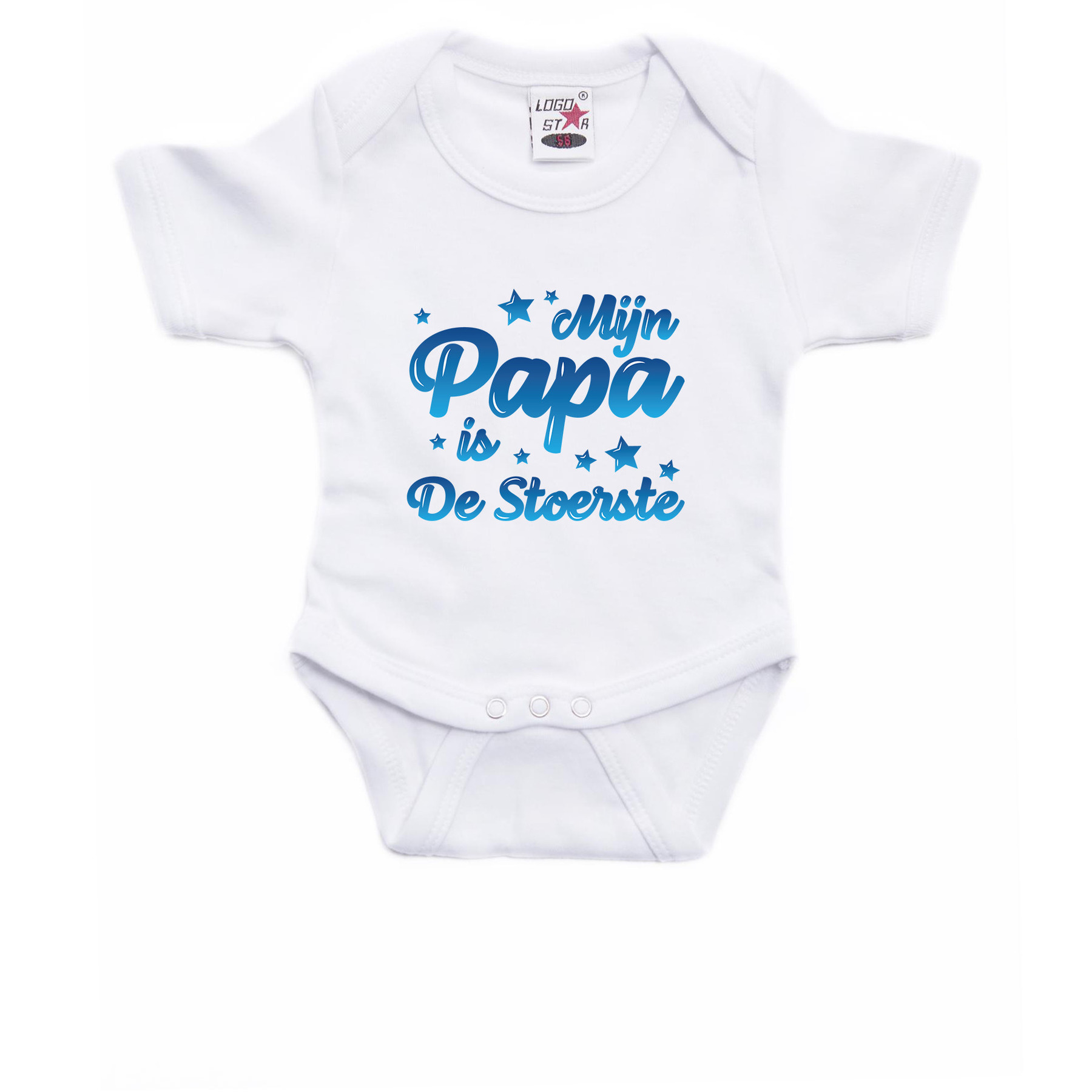 Mijn papa is de stoerste cadeau baby rompertje wit jongen/meisje 92 (18-24 maanden) -