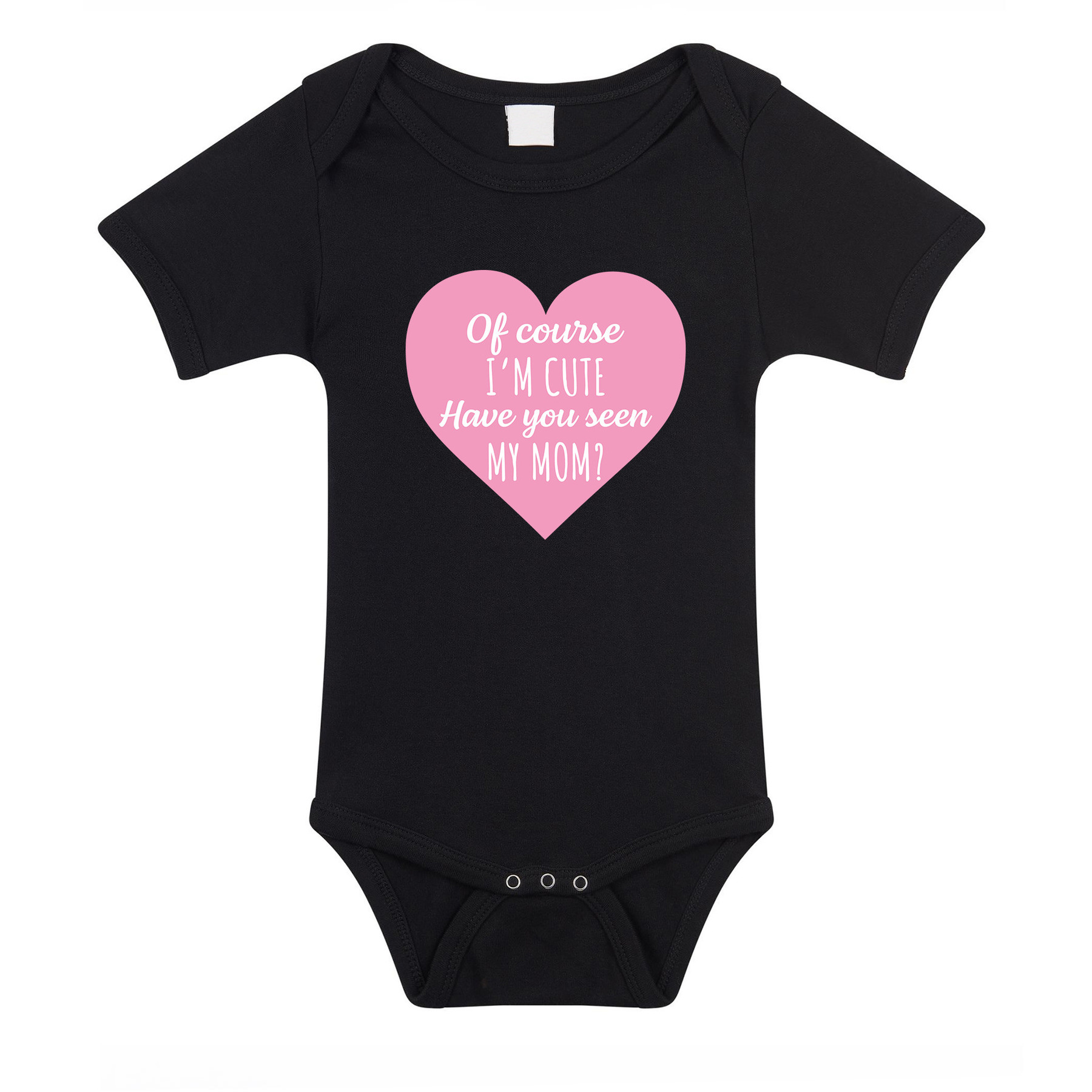 I am cute have you seen my mom cadeau baby rompertje zwart jongen/meisje 56 (1-2 maanden) -