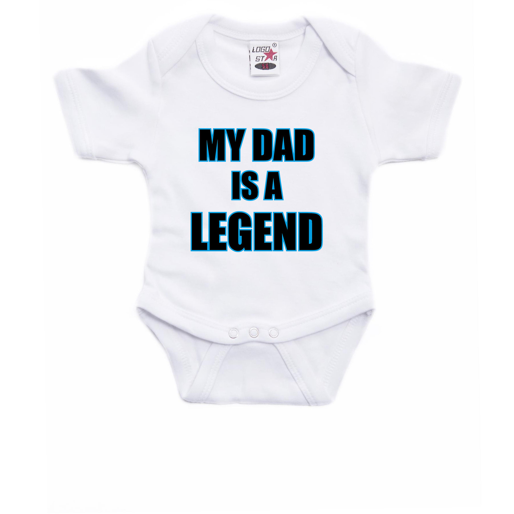 My dad is a legend cadeau baby rompertje wit jongen/meisje 56 (1-2 maanden) -