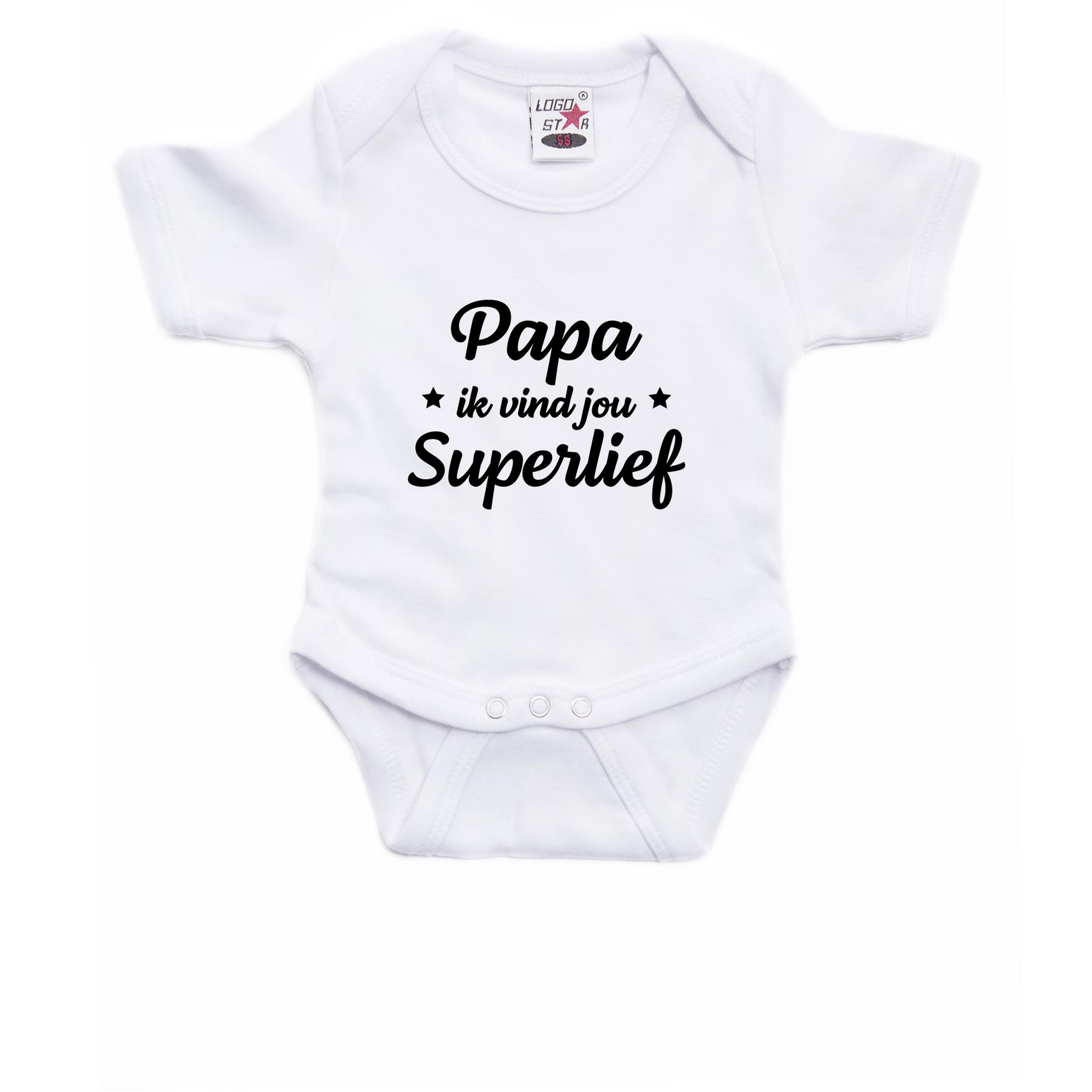 Papa superlief cadeau baby rompertje wit jongen/meisje 80 (9-12 maanden) -