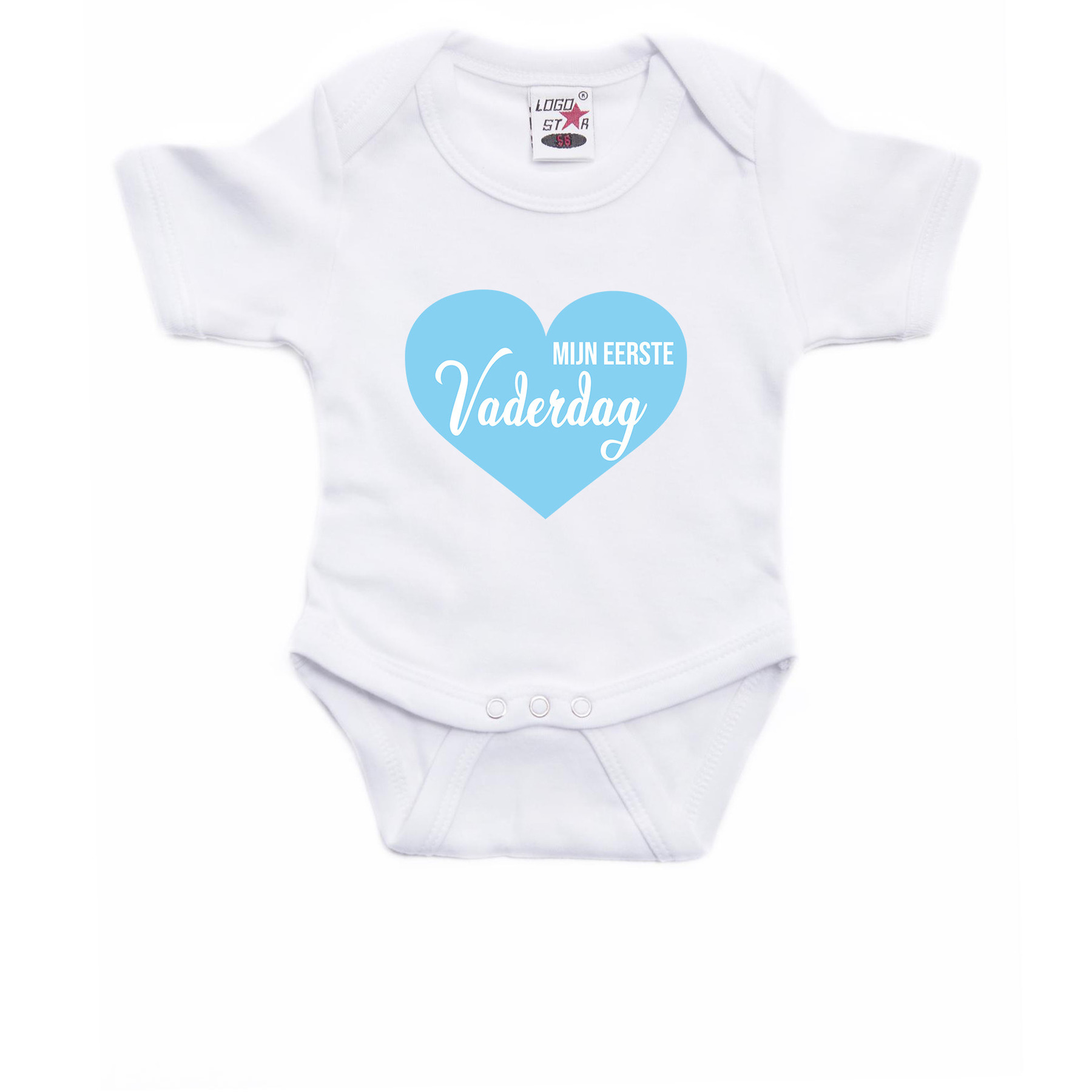 Eerste vaderdag cadeau baby rompertje wit jongen/meisje 68 (4-6 maanden) -