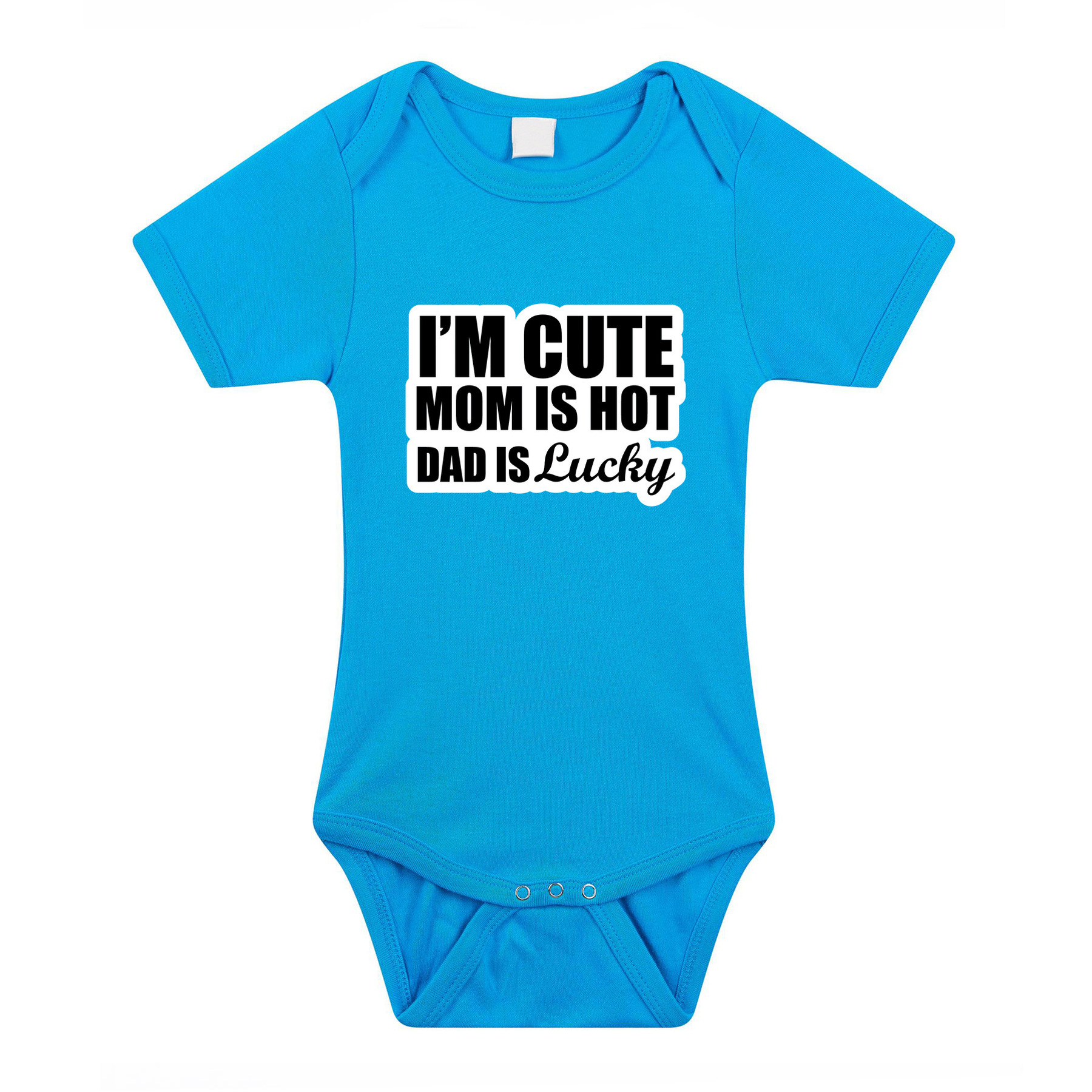 Cute hot lucky cadeau baby rompertje blauw jongens 68 (4-6 maanden) -