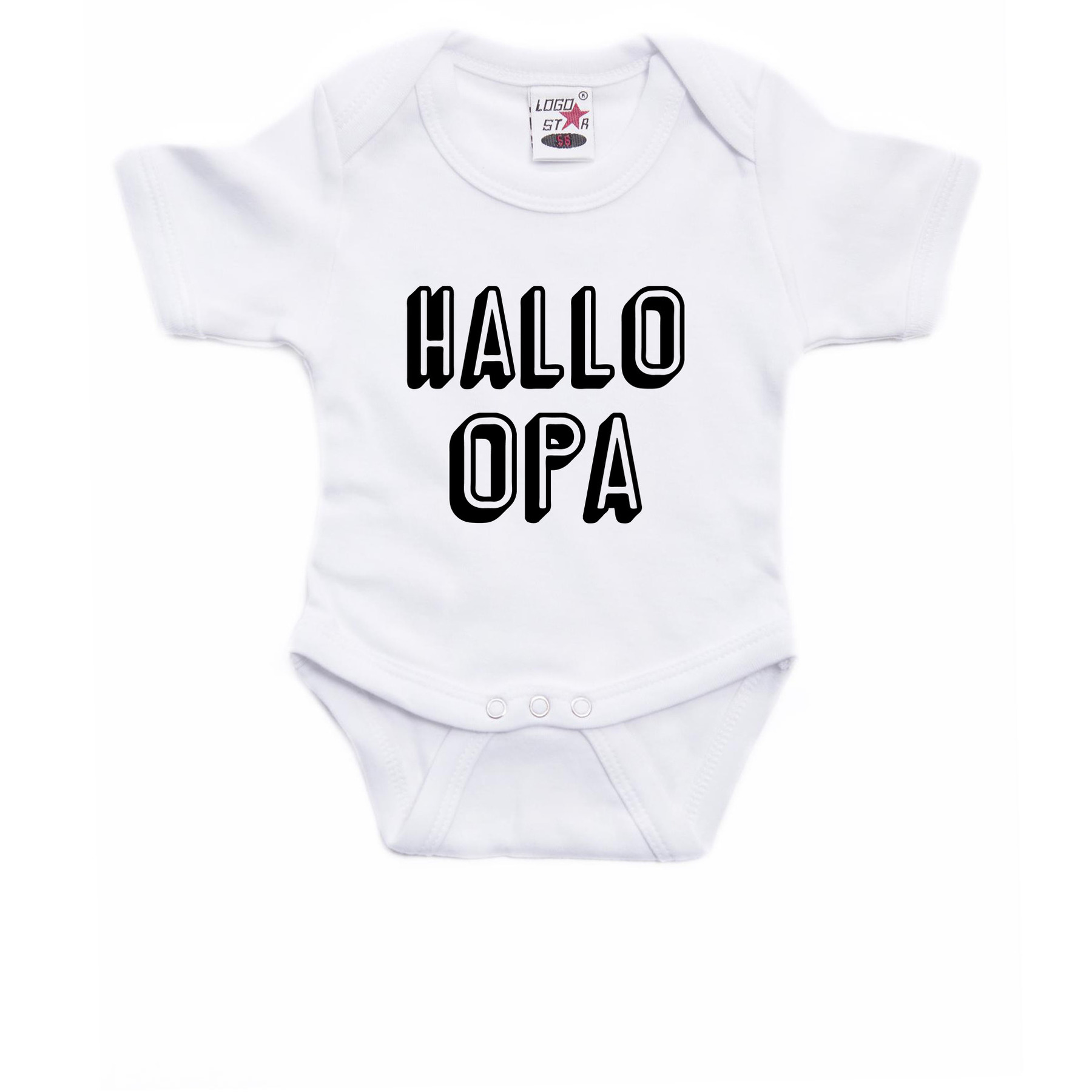 Hallo opa cadeau baby rompertje wit jongen/meisje 68 (4-6 maanden) -