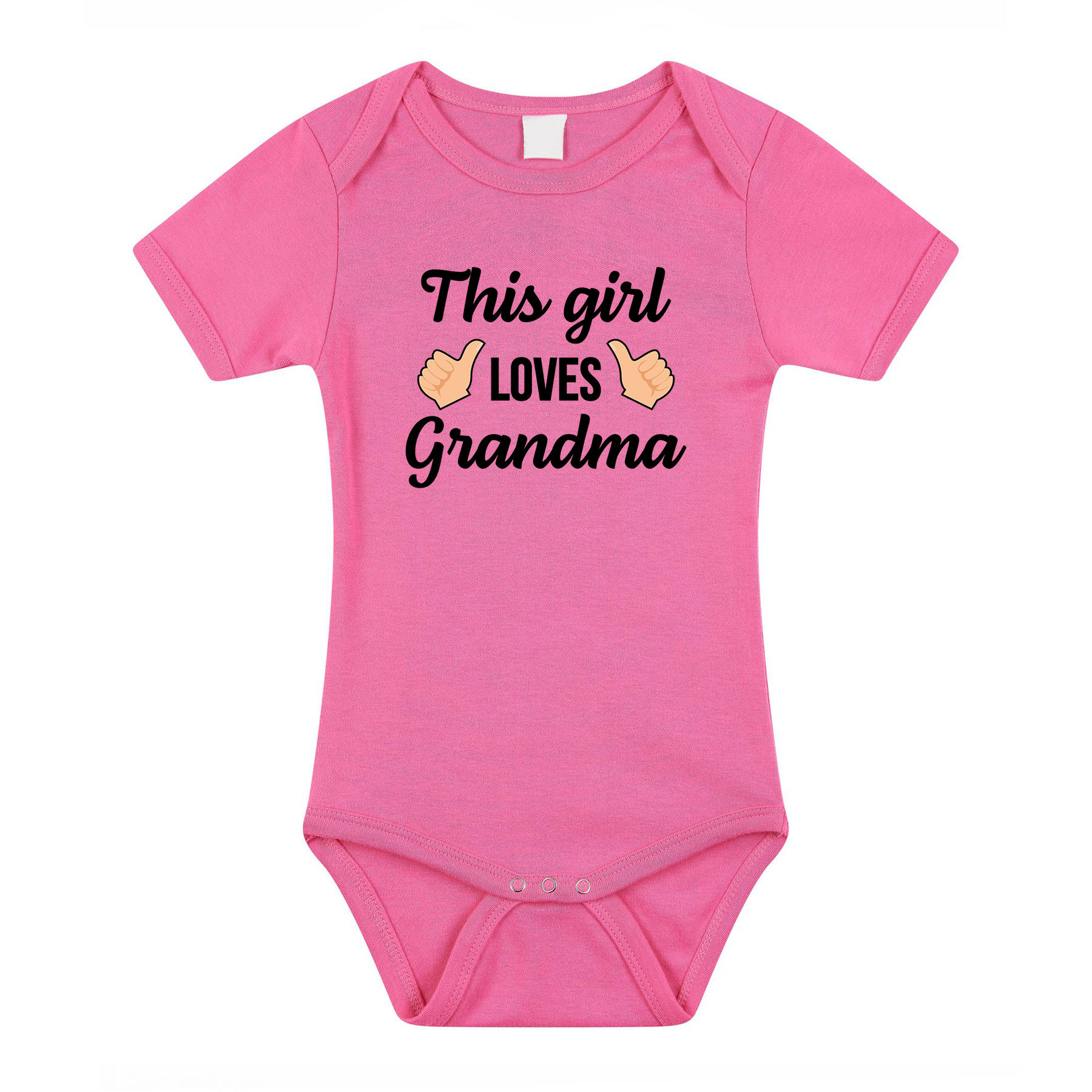 This girl loves grandma cadeau baby rompertje roze meisjes 56 (1-2 maanden) -