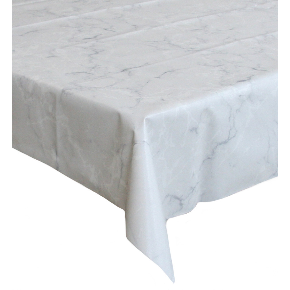 Tafelzeil/tafelkleed marmer look licht grijs 140 x 180 cm -