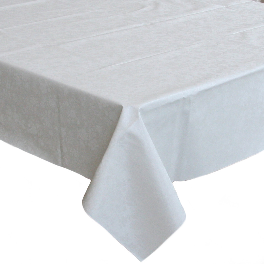 Tafelzeil/tafelkleed wit met bloemen motief 140 x 220 cm -