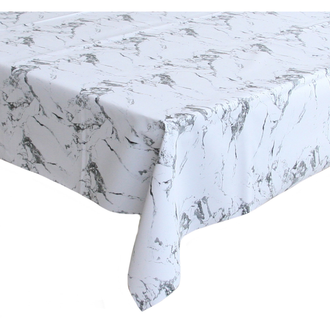 Tafelzeil/tafelkleed marmer look wit 140 x 250 cm -