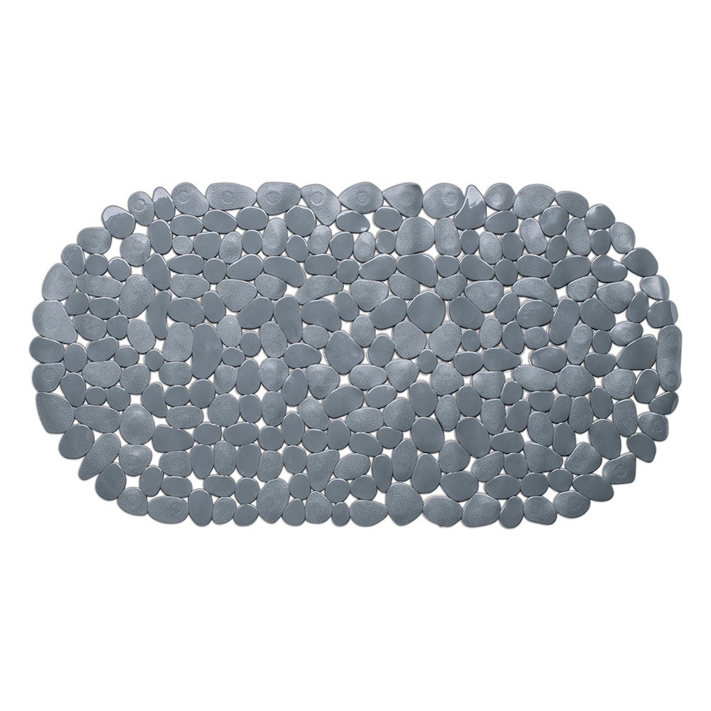 Wicotex Douchemat - ovaal - grijs - steentjes - 68 x 35 cm -