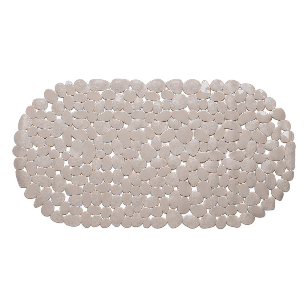 Taupe anti-slip badmat 68 x 35 cm ovaal -