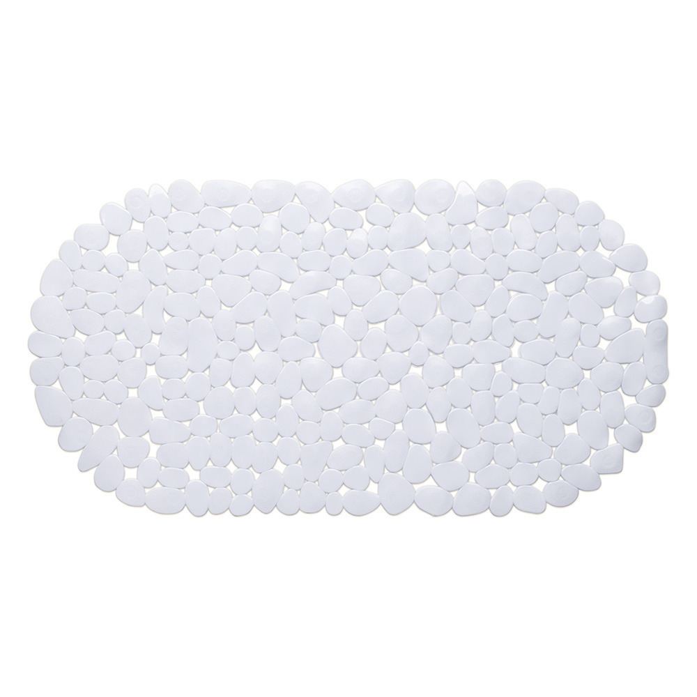 Witte anti-slip badmat 68 x 35 cm ovaal -