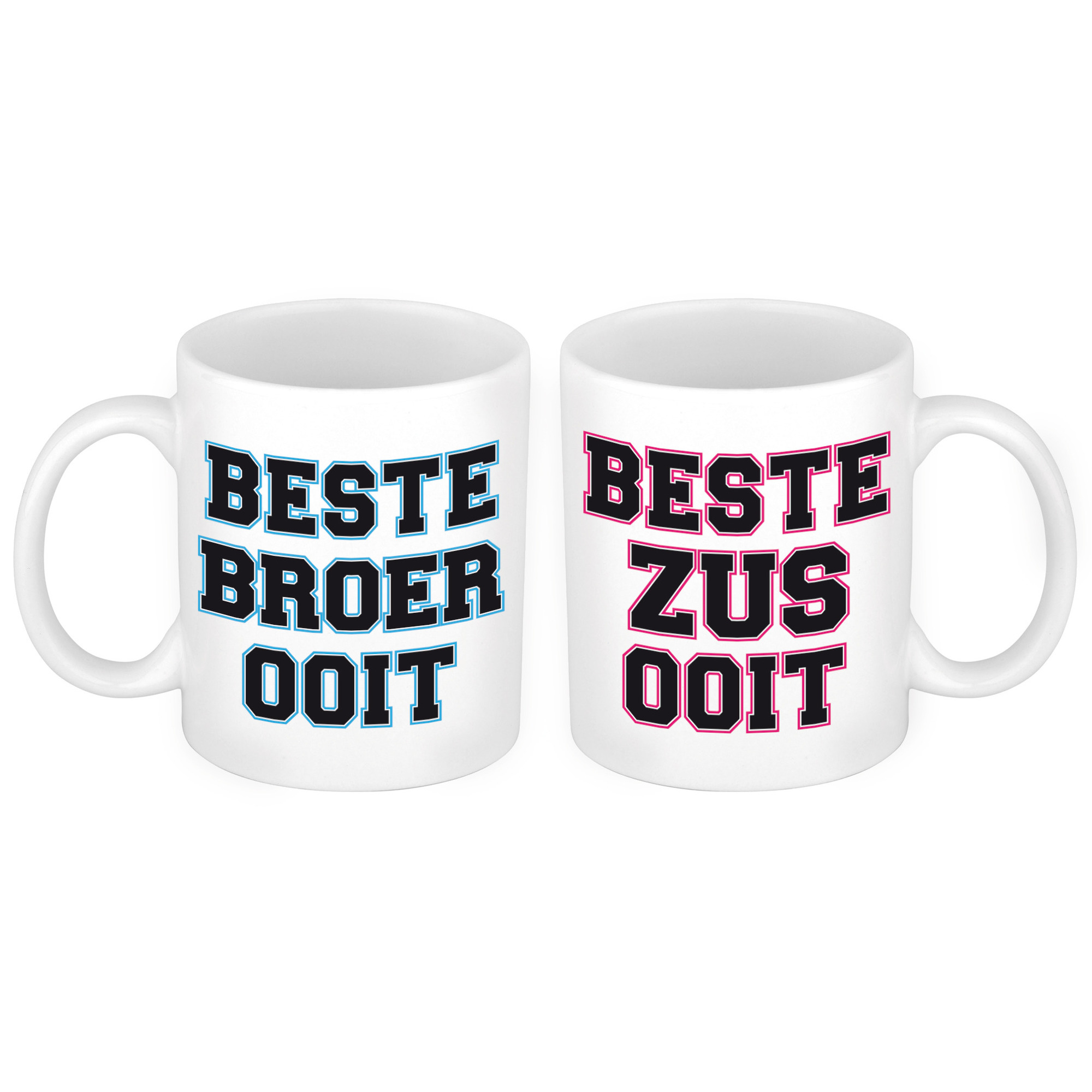 Beste zus en Beste broer ooit mok - Cadeau beker set voor Broer en Zus -
