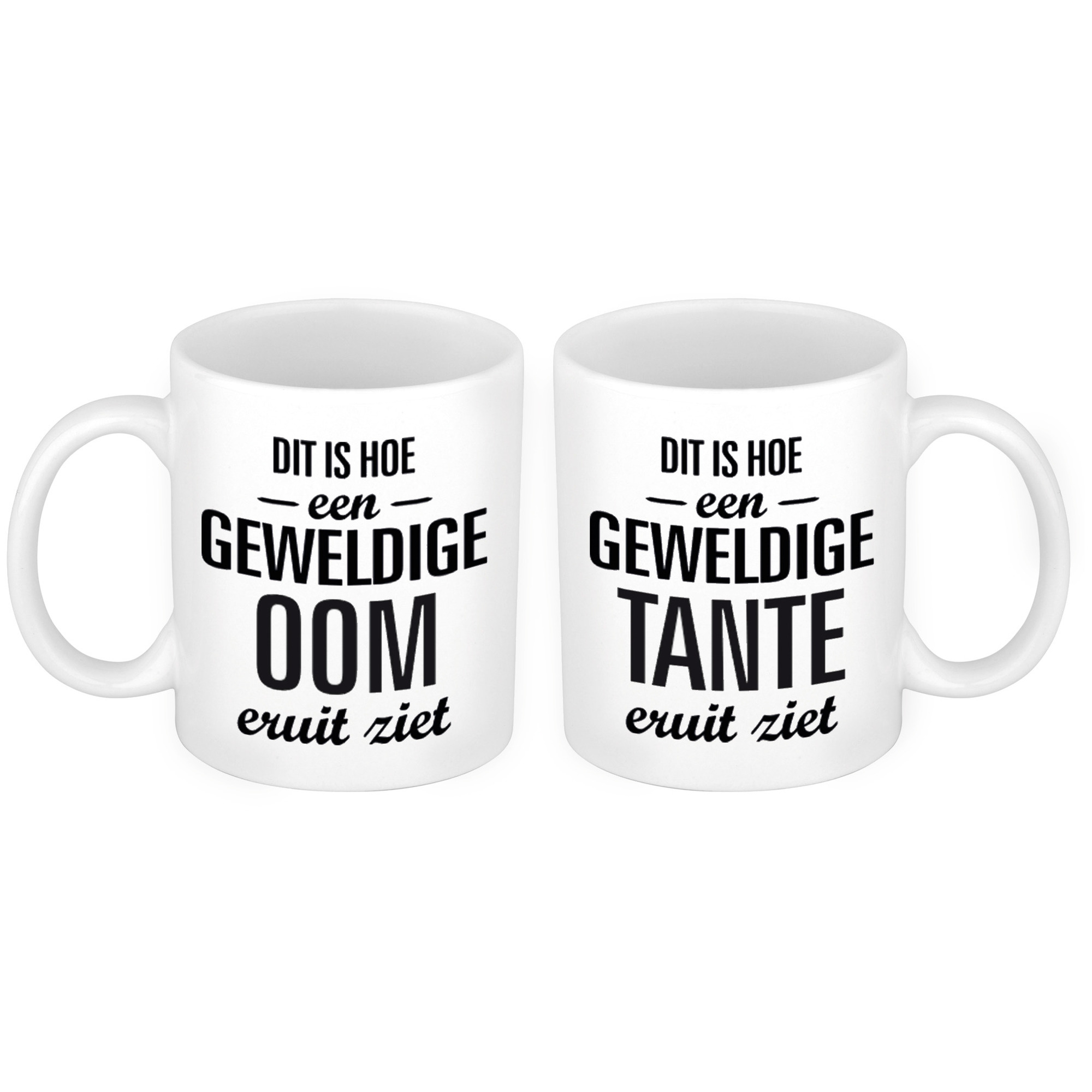 Geweldige oom en tante mok - Cadeau beker set voor Oom en Tante -