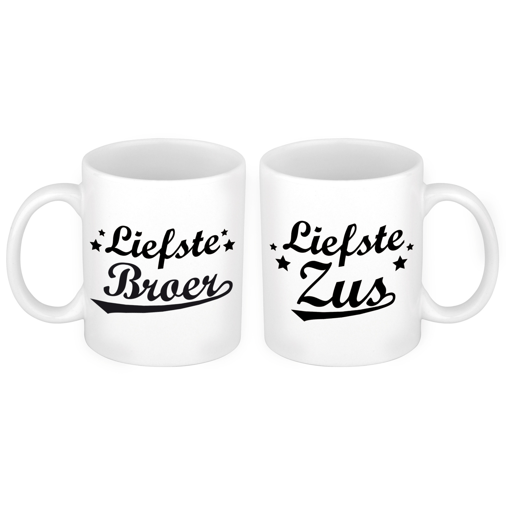 Liefste broer en zus mok - Cadeau beker set voor Broer en Zus -