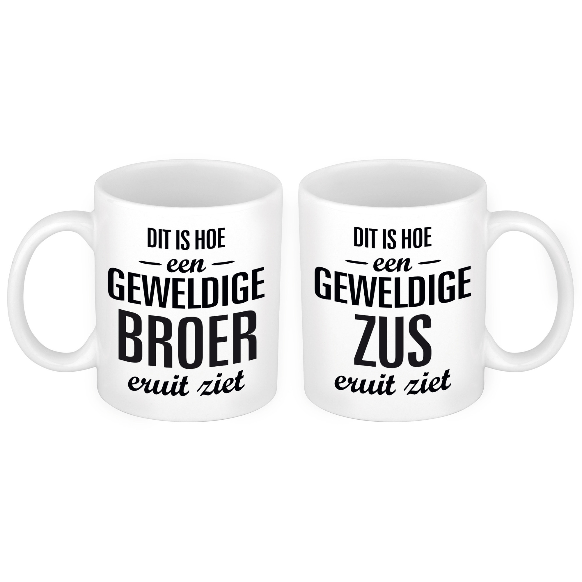 Geweldige broer en zus mok - Cadeau beker set voor Broer en Zus -