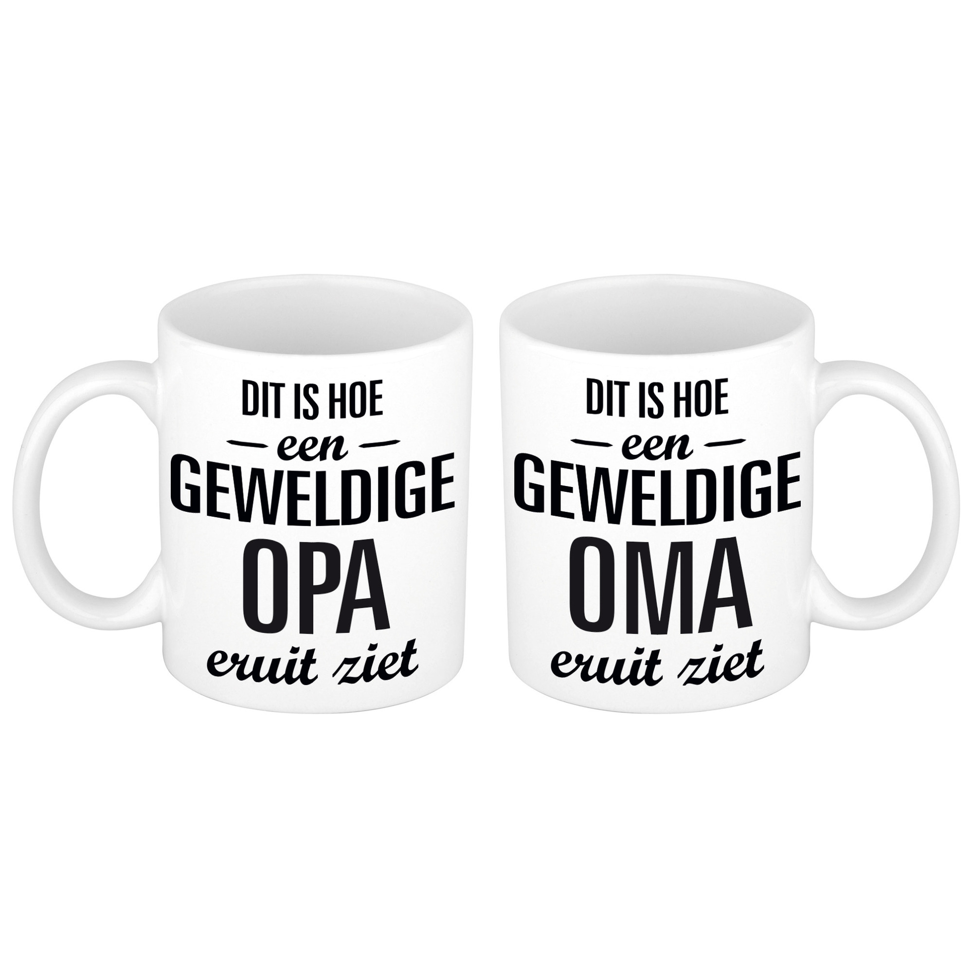 Dit is hoe geweldige Opa en Oma eruit ziet mok - Cadeau beker set voor Opa en Oma -