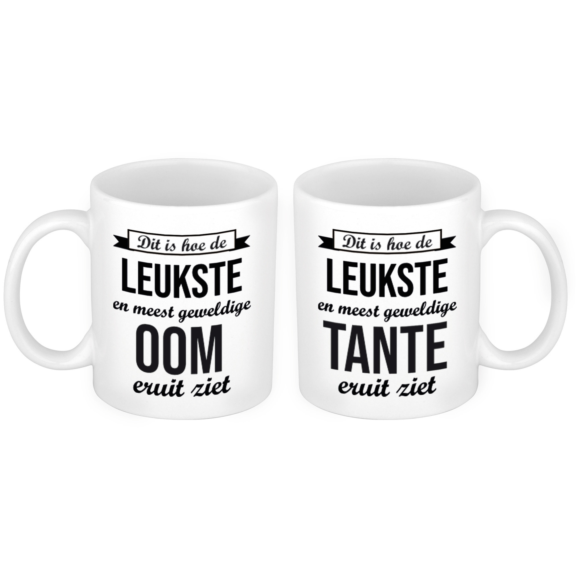 Leukste en meest geweldige oom en tante mok - Cadeau beker set voor Oom en Tante -