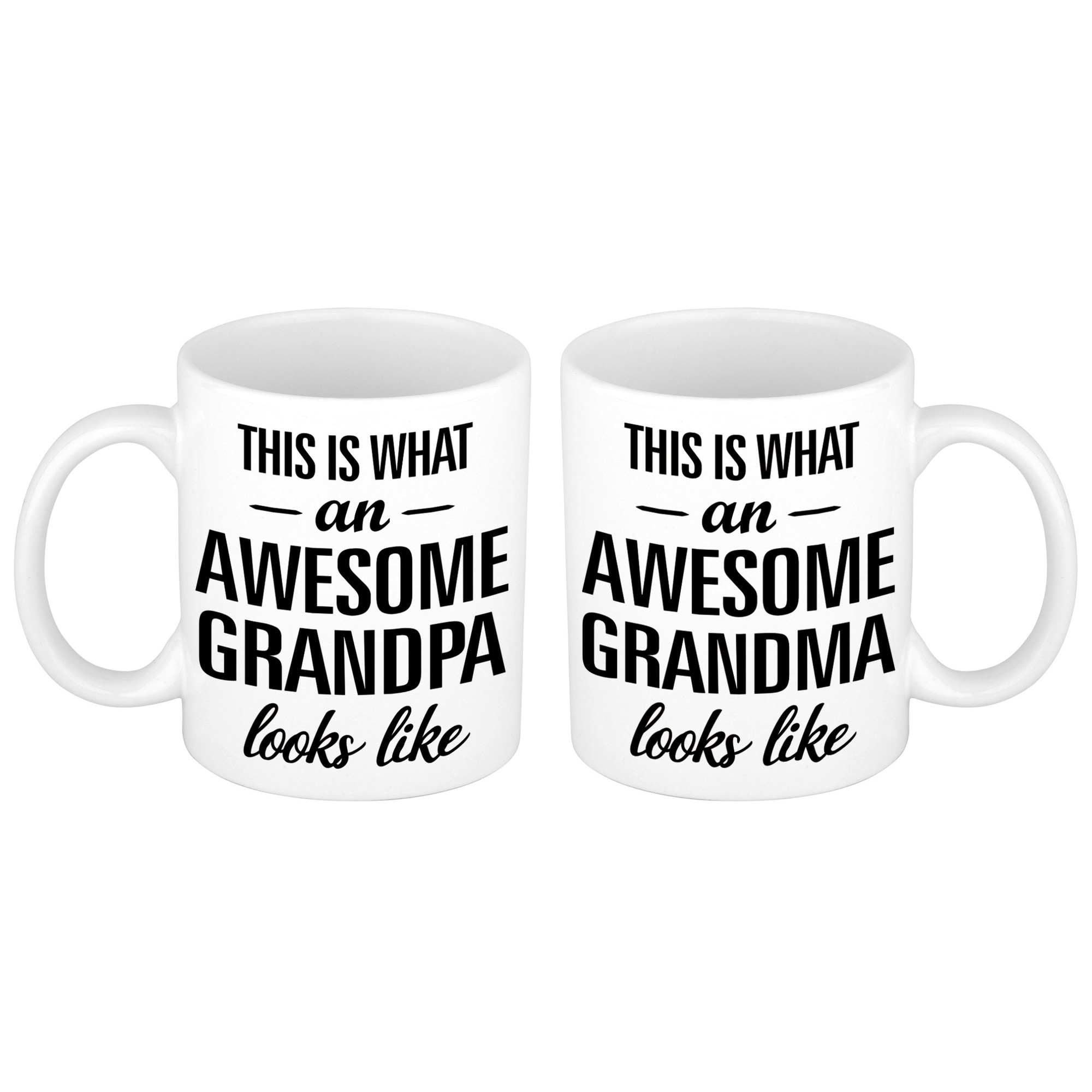 Awesome grandma en grandpa looks like mok - Cadeau beker set voor Opa en Oma -