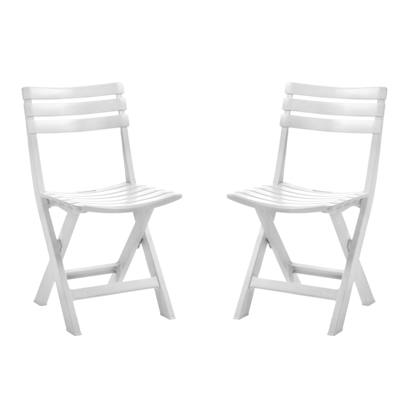 Set van 6x stuks witte kunststof klapstoelen voor binnen en buiten -