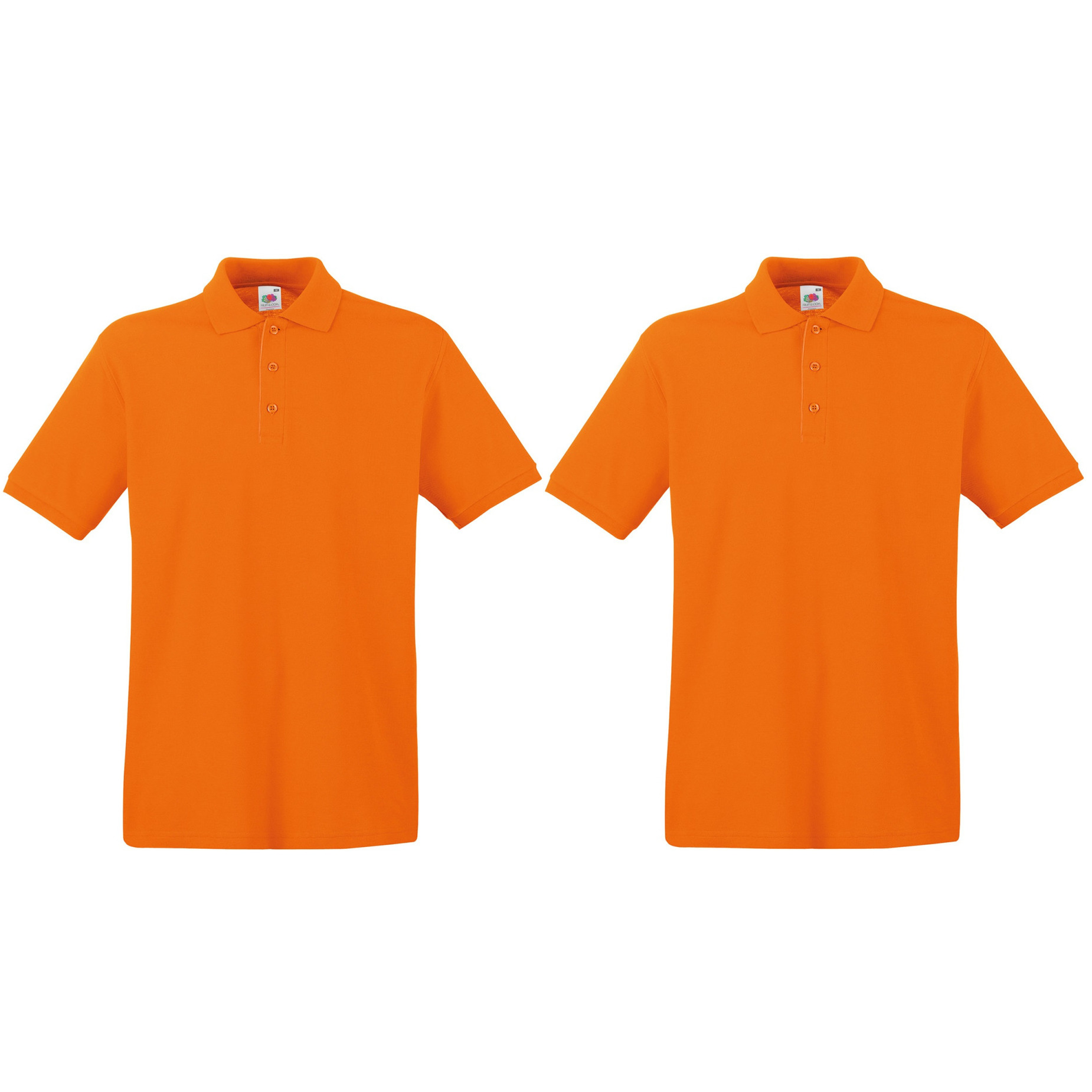 2-Pack maat 2XL oranje poloshirt premium van katoen voor heren -
