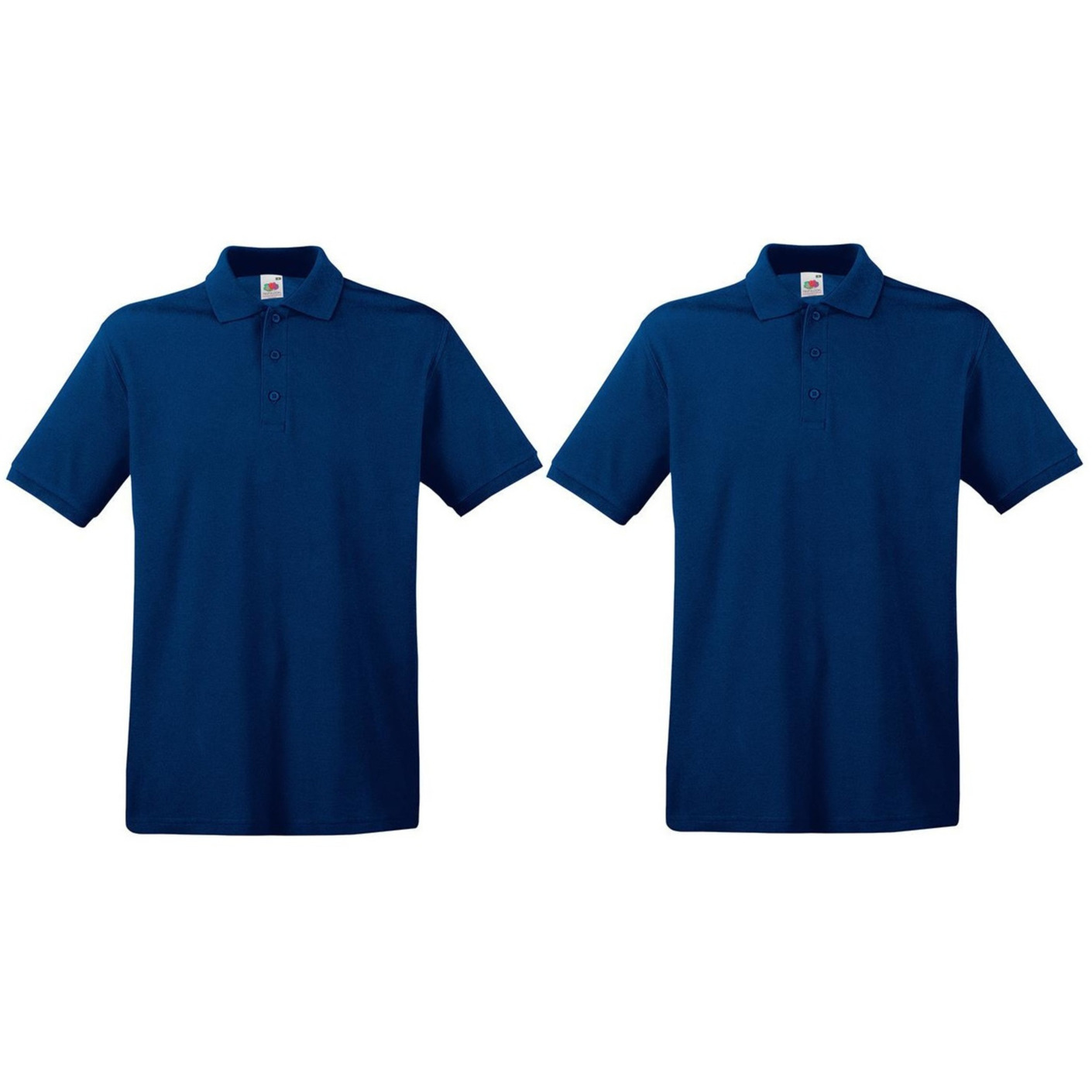 2-Pack maat 2XL donkerblauw/navy poloshirt / polo t-shirt premium van katoen voor heren -