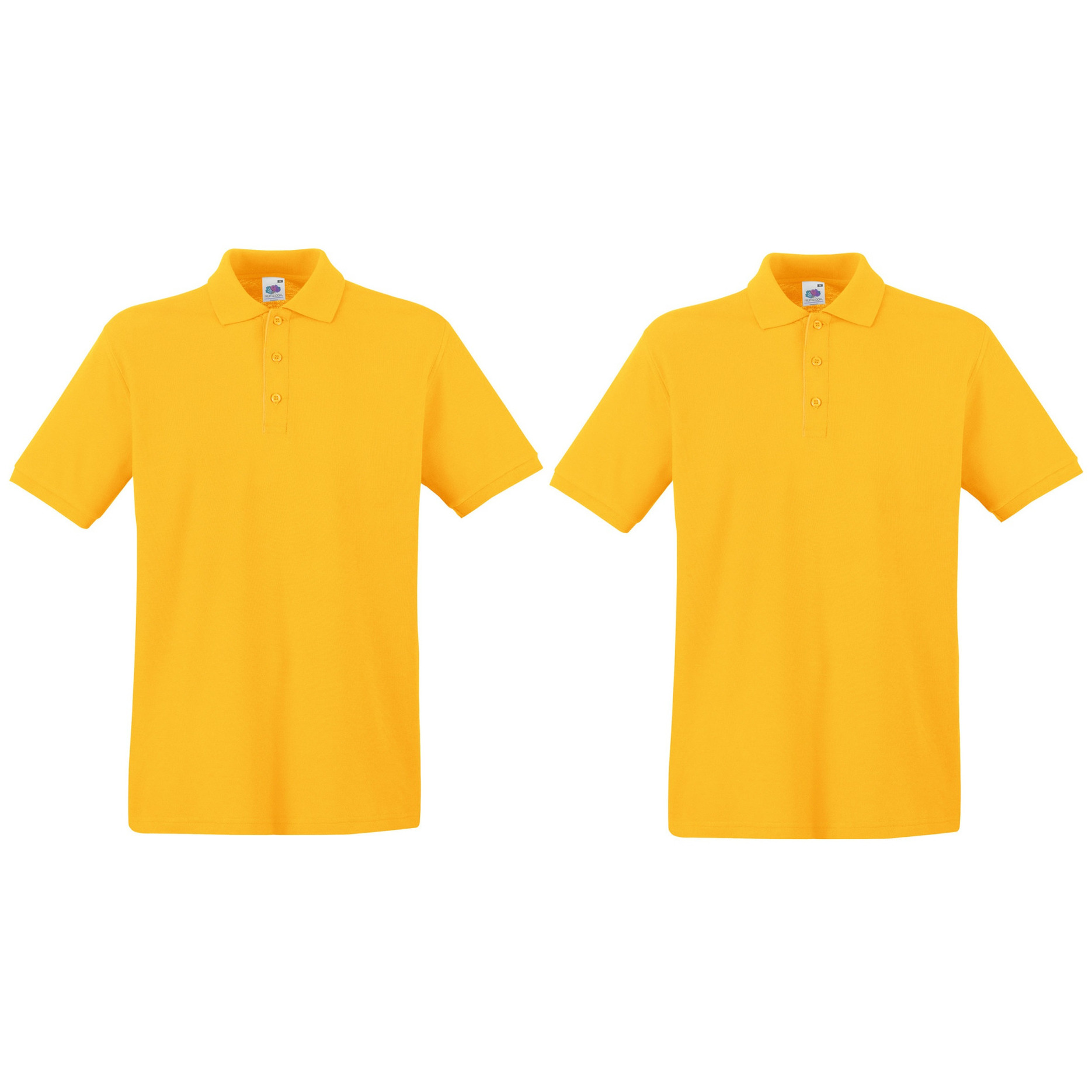 2-Pack maat 2XL geel poloshirt premium van katoen voor heren -