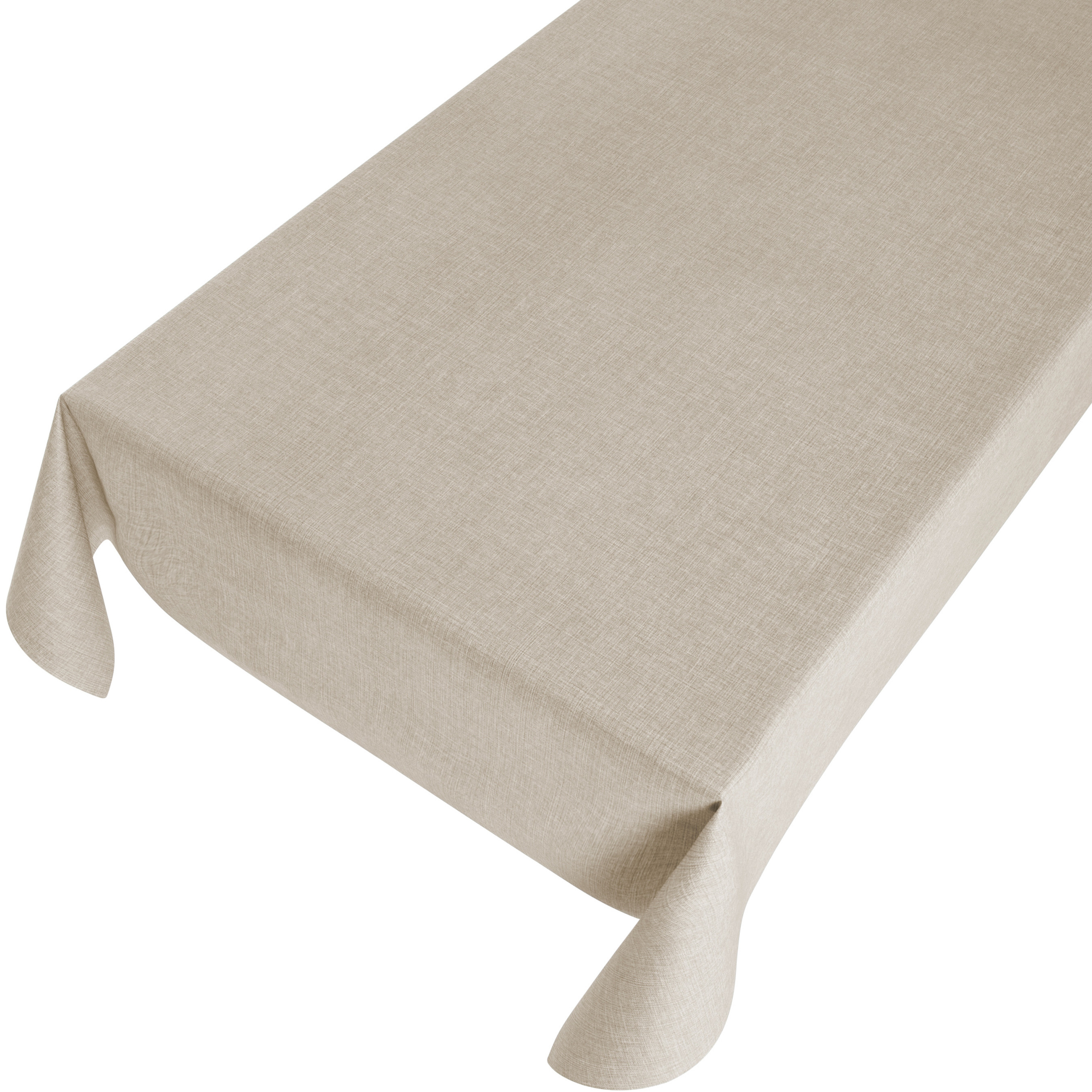 Bellatio design Tafelzeil - taupe - linnen look - 140 x 245 cm - Tuintafelkleed -