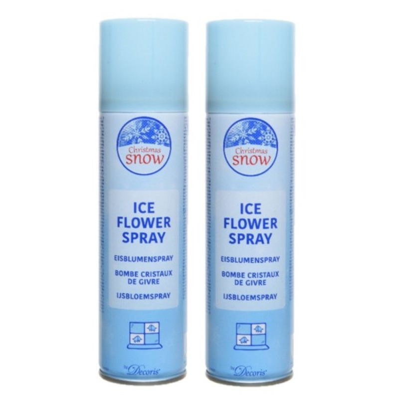 2x stuks milieuvriendelijke ijsbloemspray 150 ml -