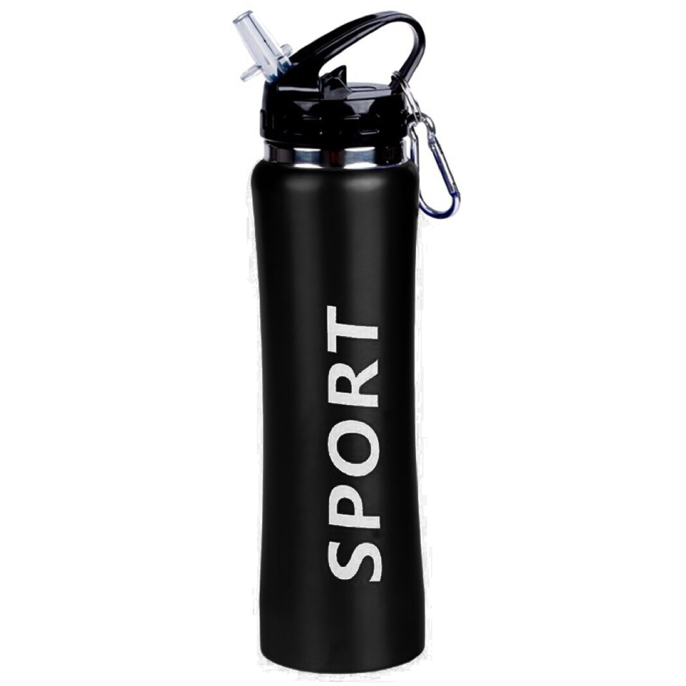 Sport Bidon drinkfles/waterfles Sport print zwart 600 Ml -