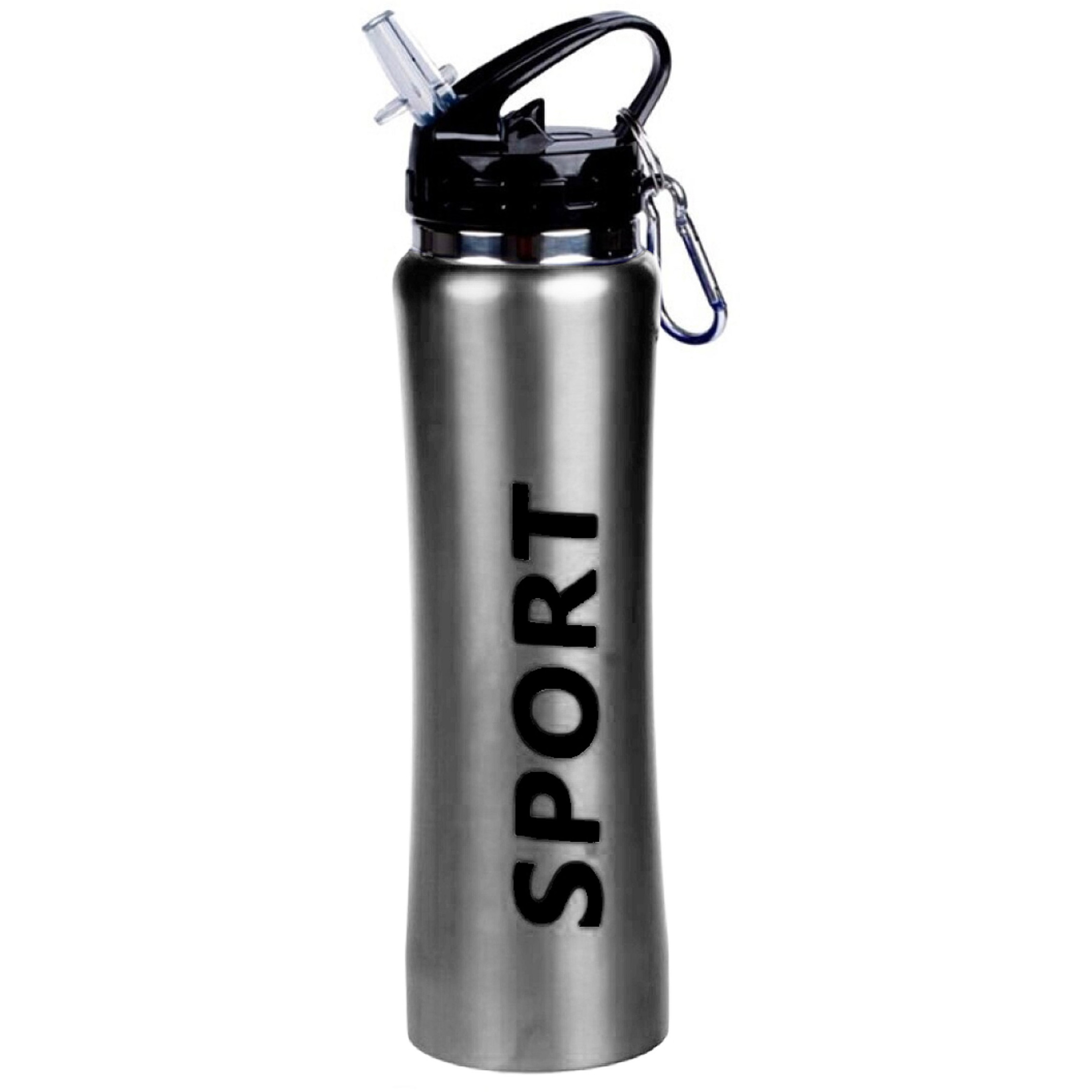 Sport Bidon drinkfles/waterfles Sport print zilver 600 Ml -
