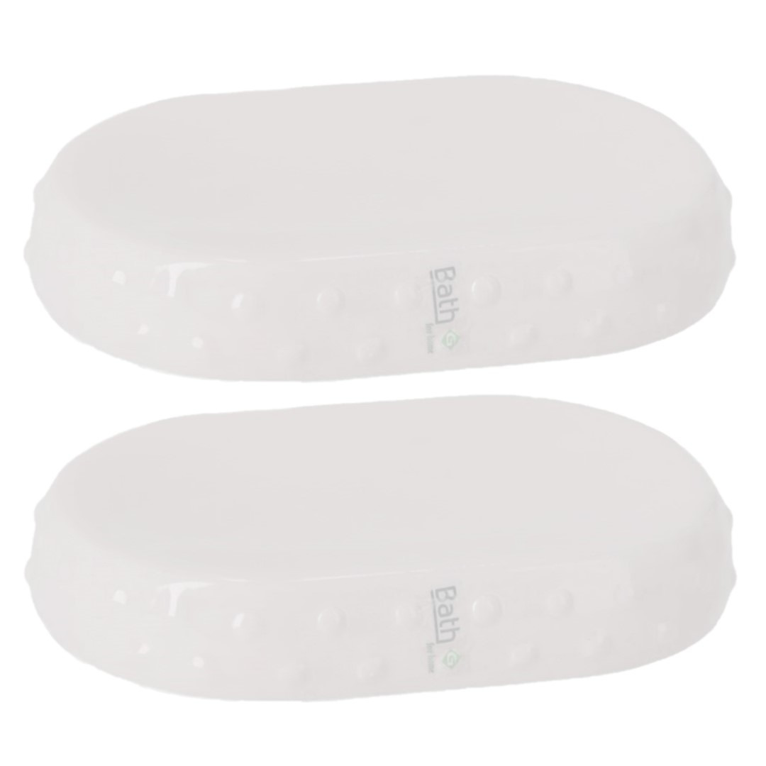 Set van 2x stuks zeephouders/zeepbakjes wit keramiek 15 cm -