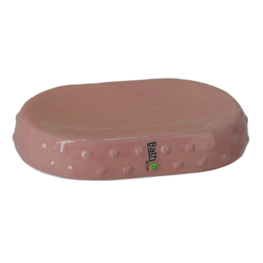 Zeephouder/zeepbakje roze keramiek 15 cm -