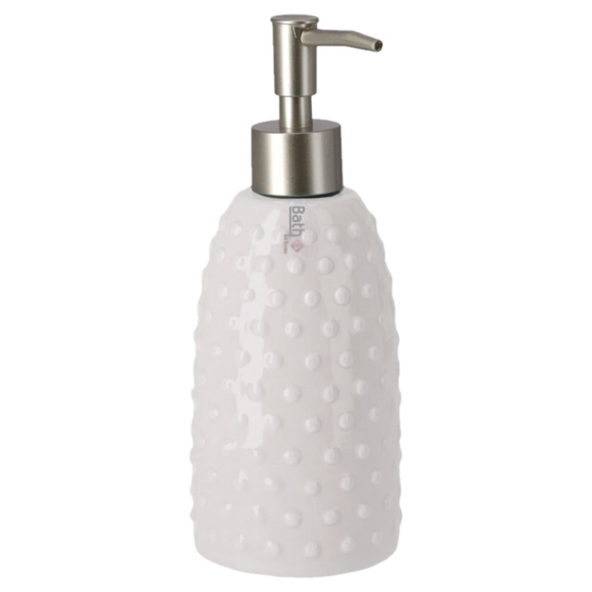 Zeeppompje/zeepdispenser wit keramiek 20 cm -