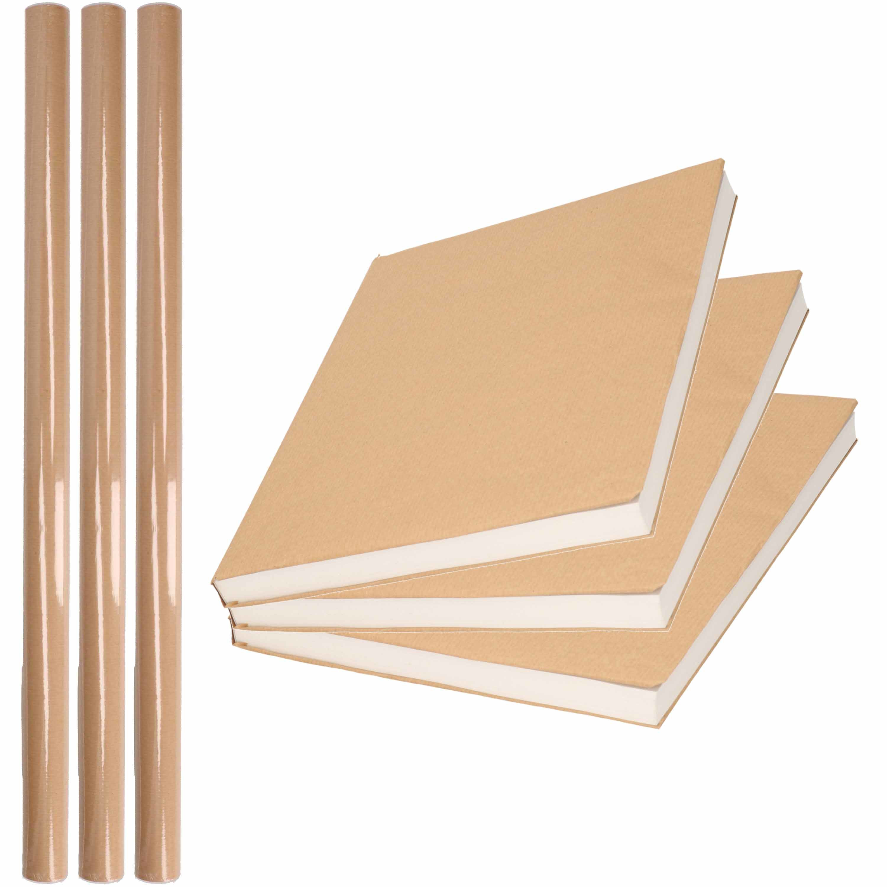 Duni rol Kaftpapier/verzendpapier rol - 5x stuks - 500 x 70 cm - bruin - 80 grams kwaliteit -